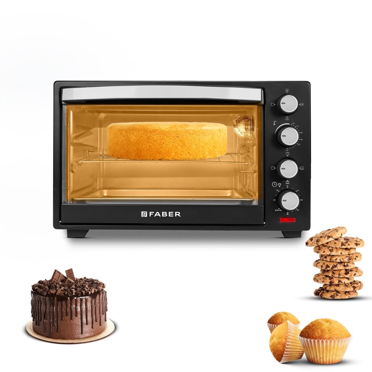 Faber 30L Oven Toaster Grill FOTG 30L R Neo with Rotisserie & Convection, 1600W, Black