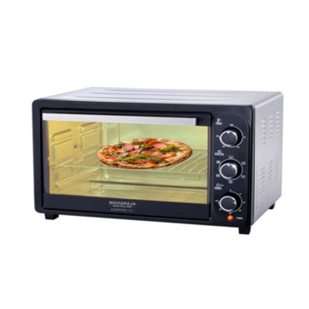 Maharaja Whiteline Oven Toaster Grill 45L 360° Motorized Rotisserie Convection Cooking Black