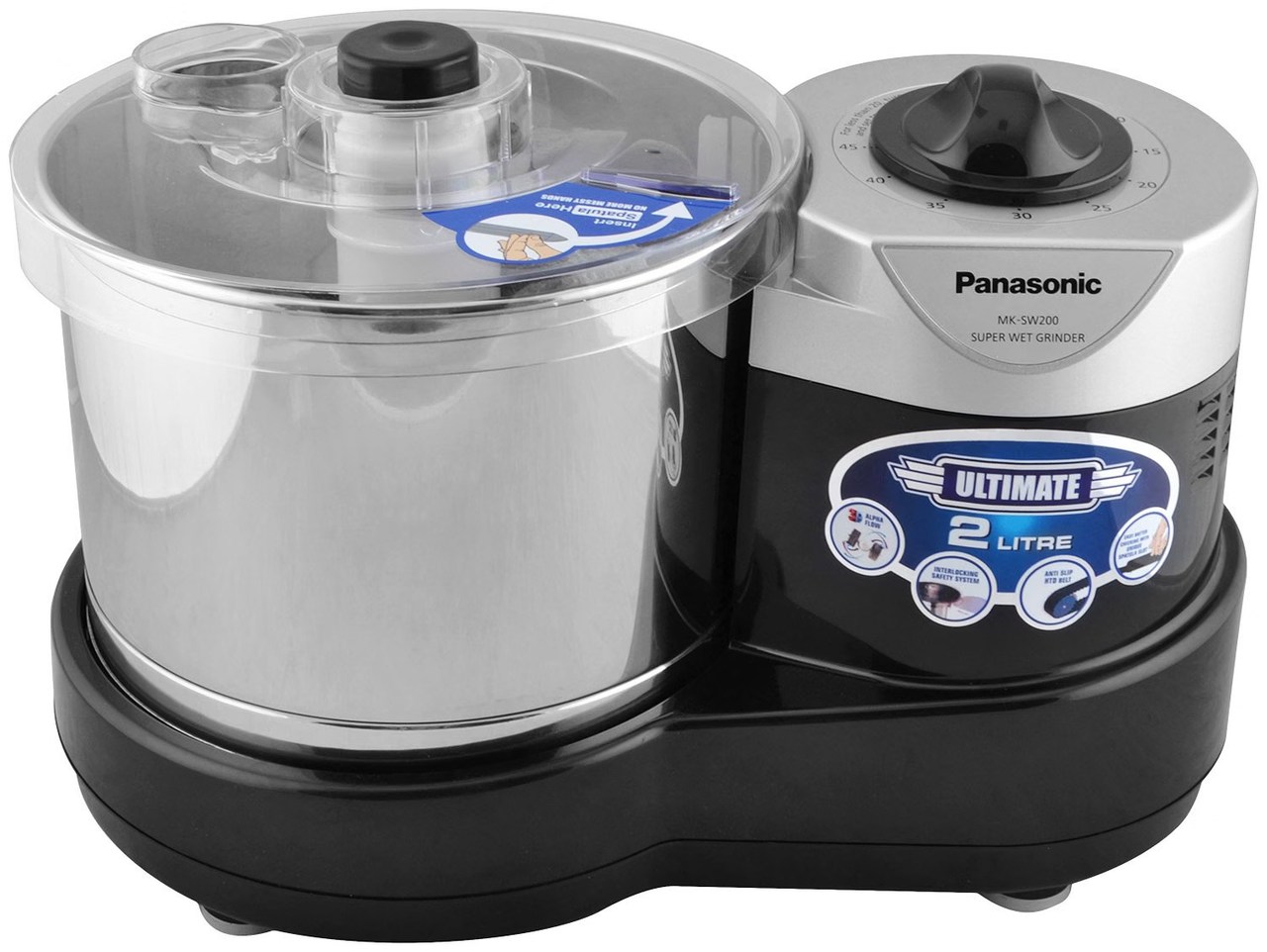 2 L Wet Grinder with Timer (MK-SW200BLK)