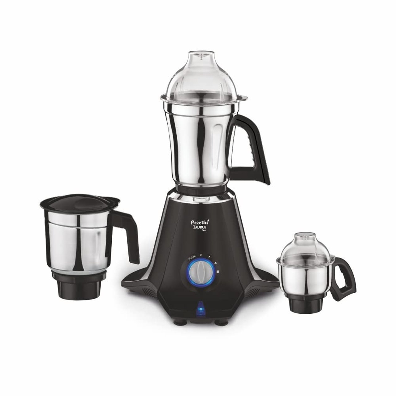 Preethi Taurus Pro MG-256 | 1000 Watt Mixer Grinder | 3 Jars | Black | 2-Years Warranty | Lifelong Free Service