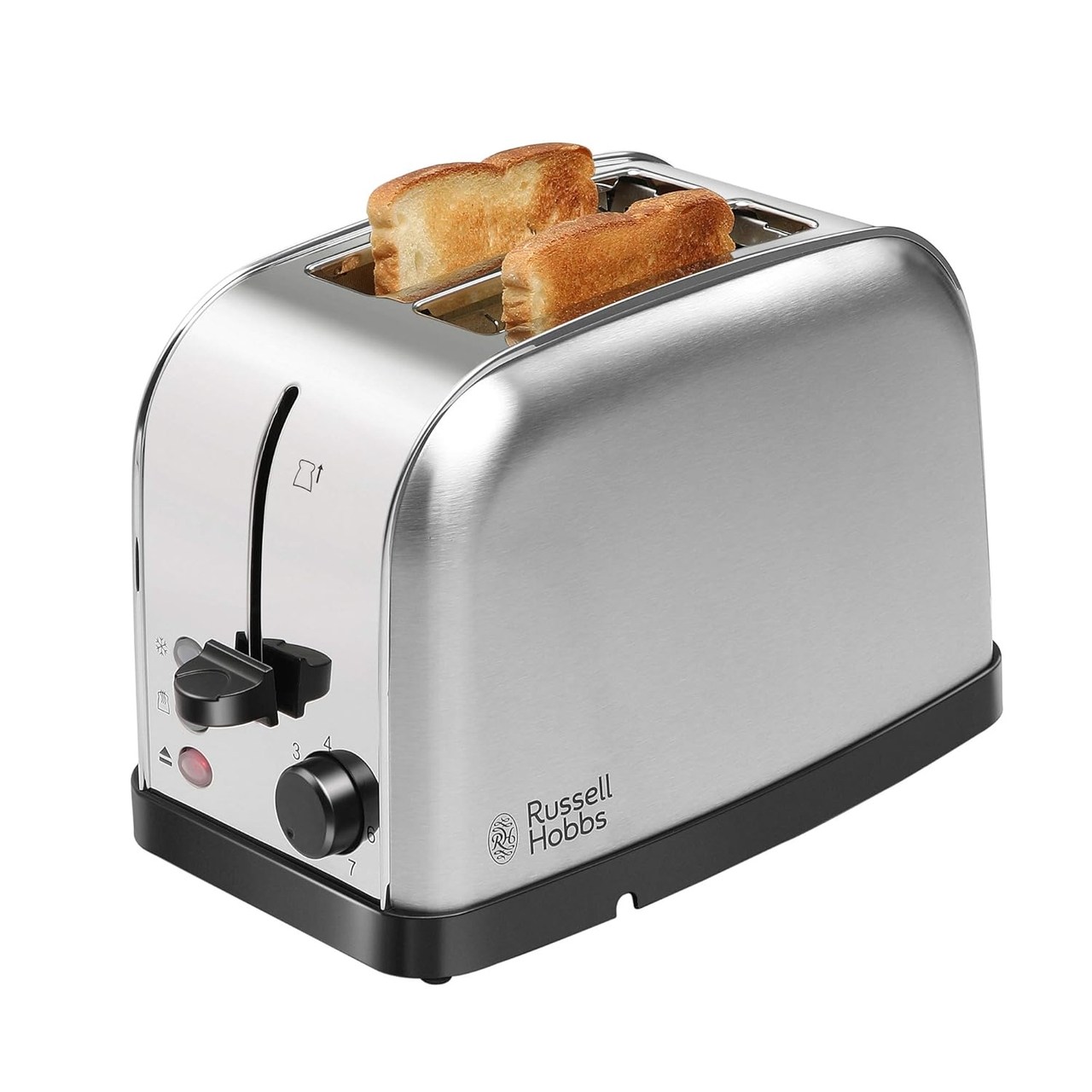 Russell Hobbs 18780 720/850 Watt Premium Stainless Steel 2 Slice Automatic Pop-Up Toaster with 2 Year Manufacturer Warranty - 850 Watts