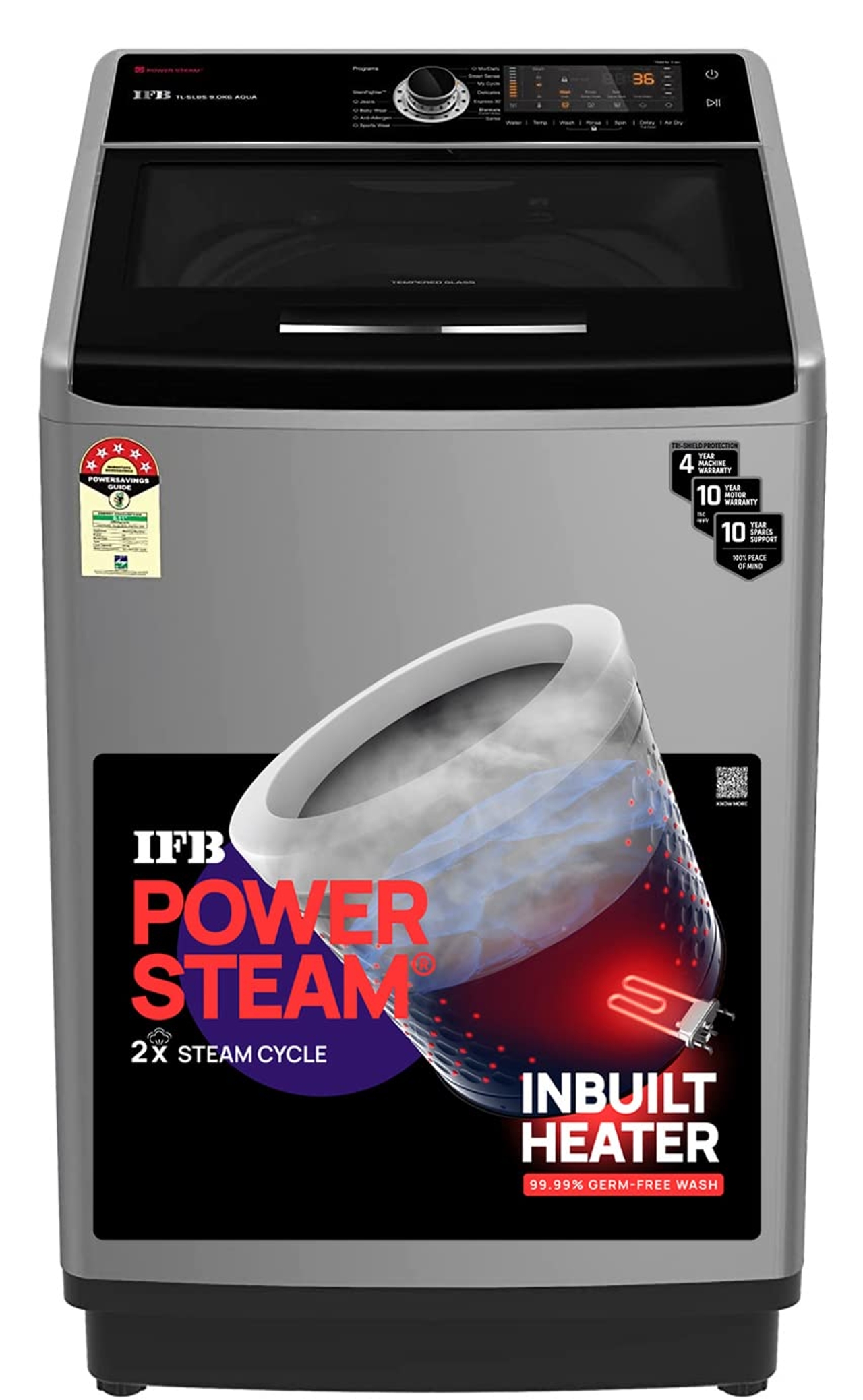 IFB Top Load Washing Machine 9.0 Kg 5 Star Aqua Conserve Power Dual Steam Inbuilt Heater (TL-SLBS 9.0KG AQUA)