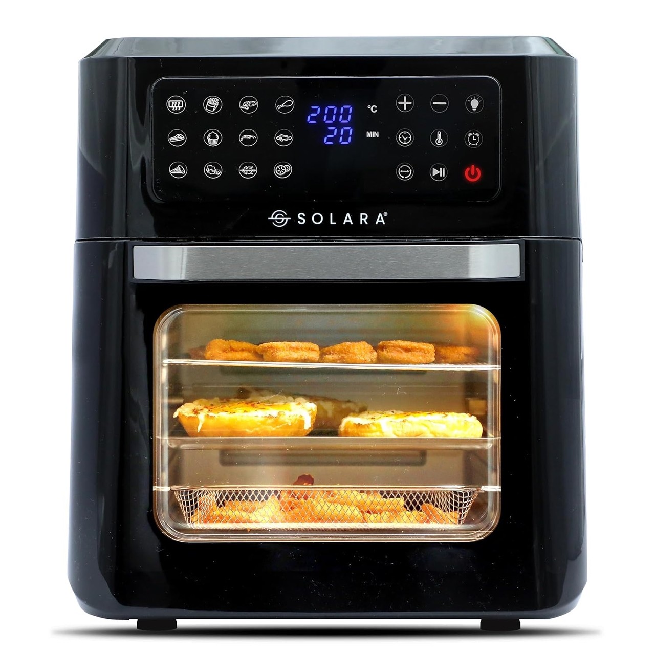 12L Air Fryer Oven for Home Kitchen, 1800W OTG Air Fryer Oven 12 Litre with 12 Presets, Black