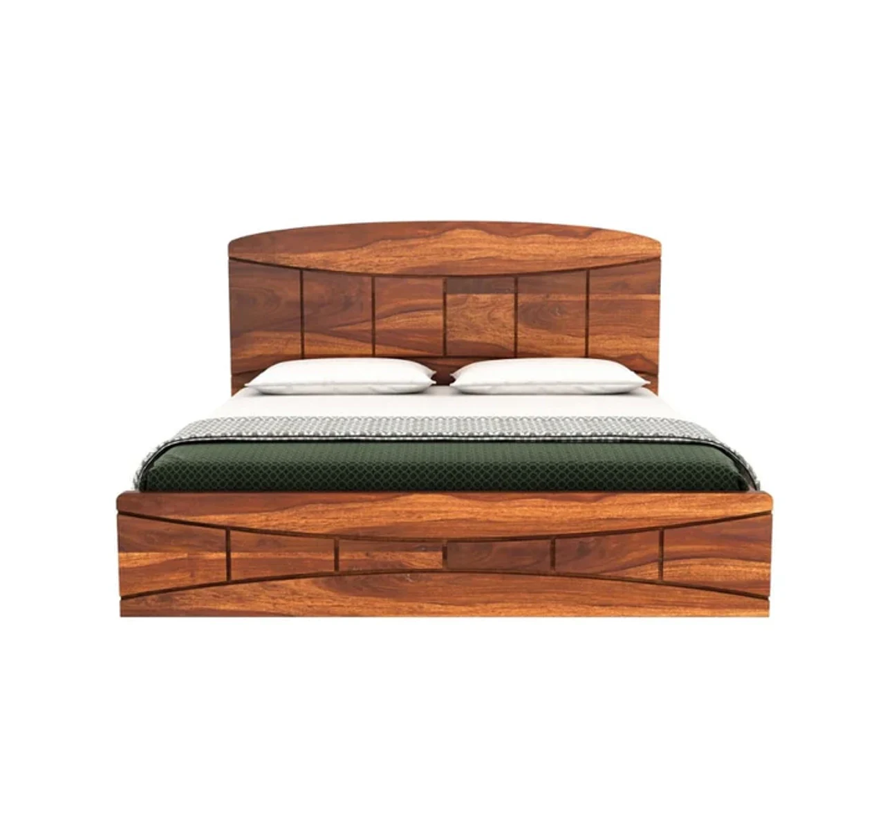 Hidenchic Solid Wood King Bed In Honey Finish - HNCF455
