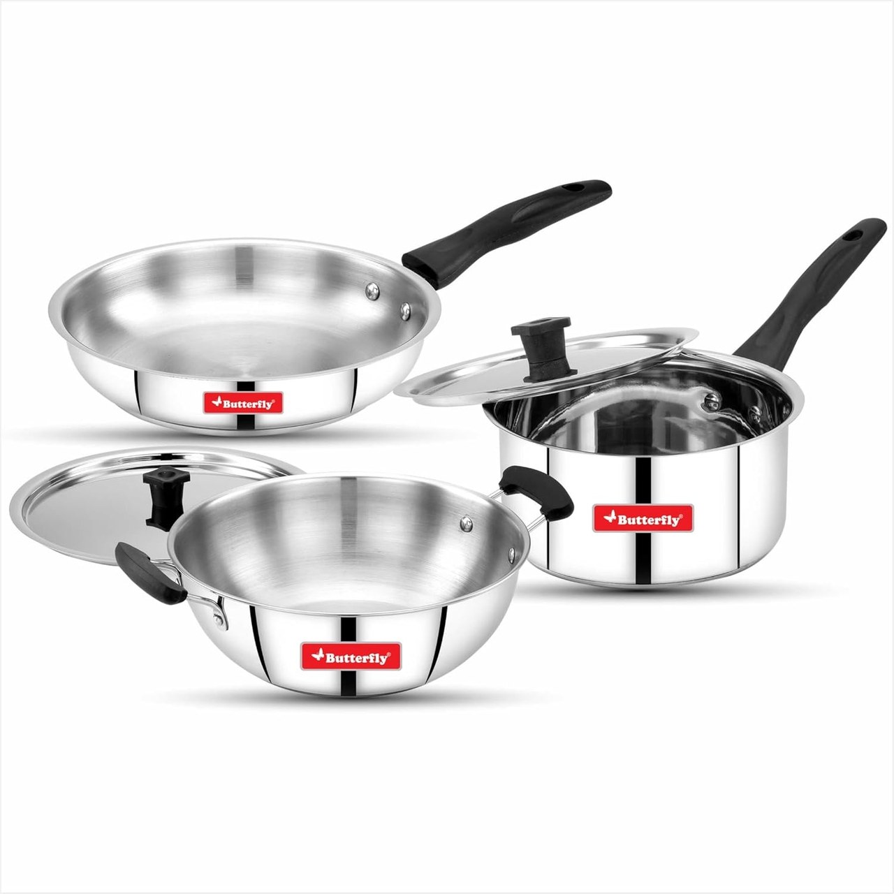 Butterfly Classic Stainless Steel Cookware 5 Pcs Set - Silver
