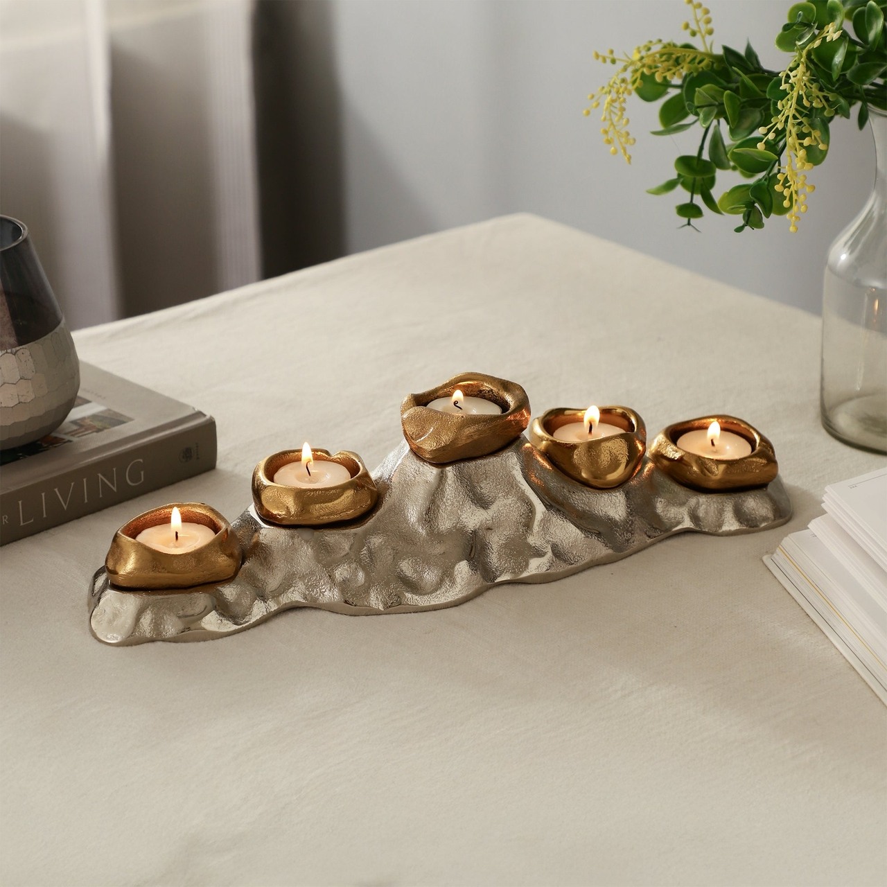 Eclora T -Light Holder Gold & Silver