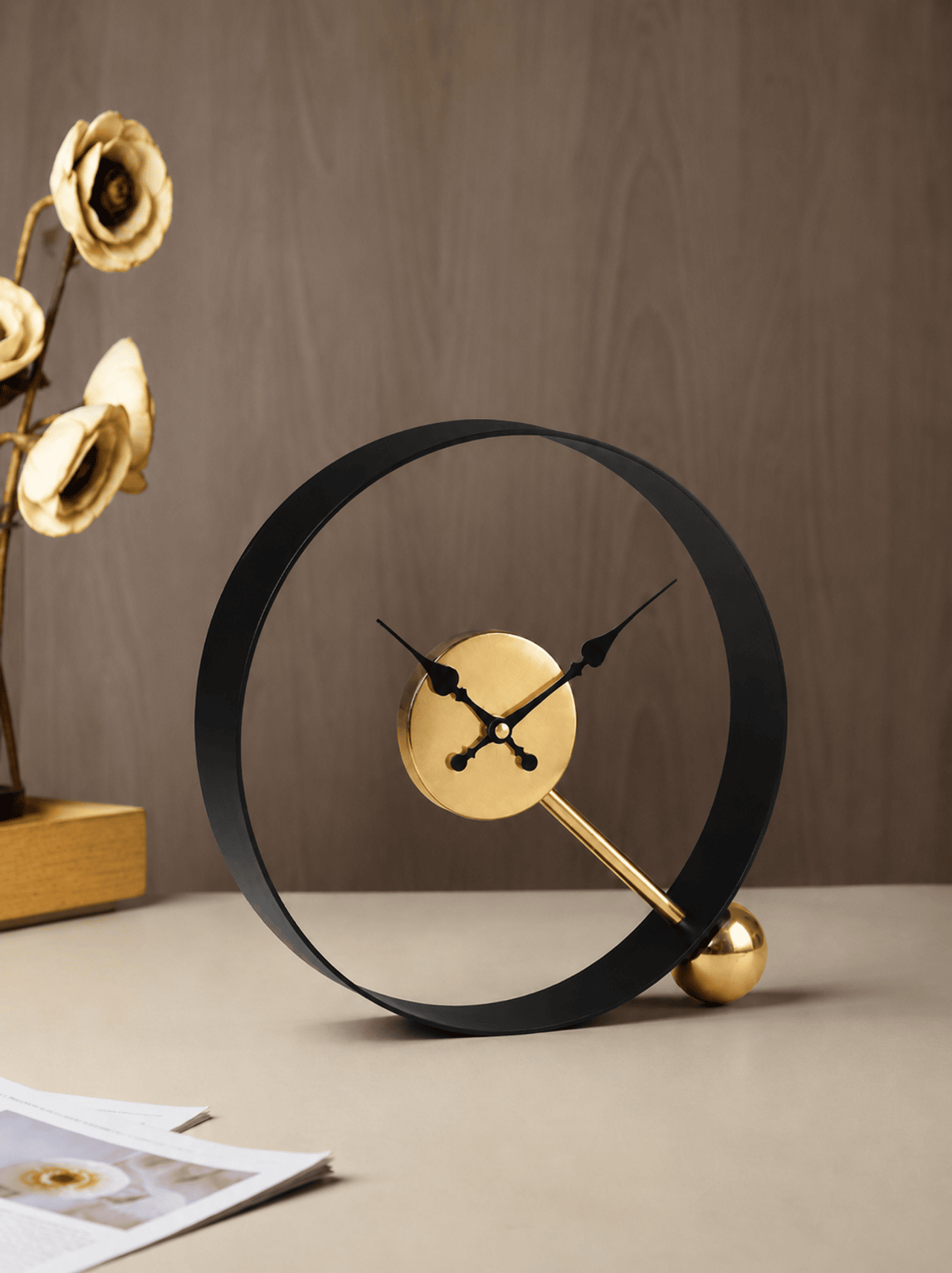 Lexitron Table Clock- Gold