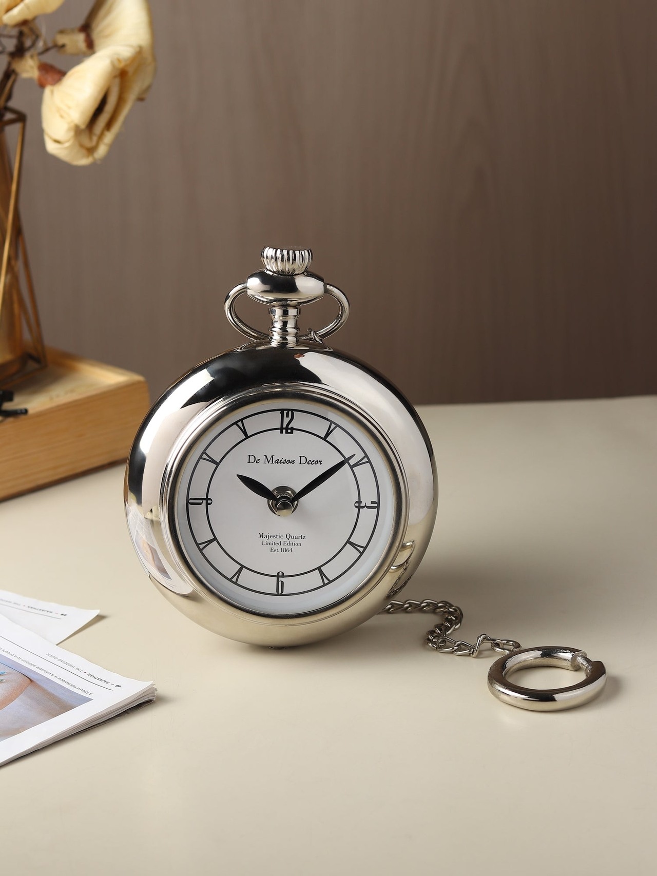 Astor Table Clock- Silver