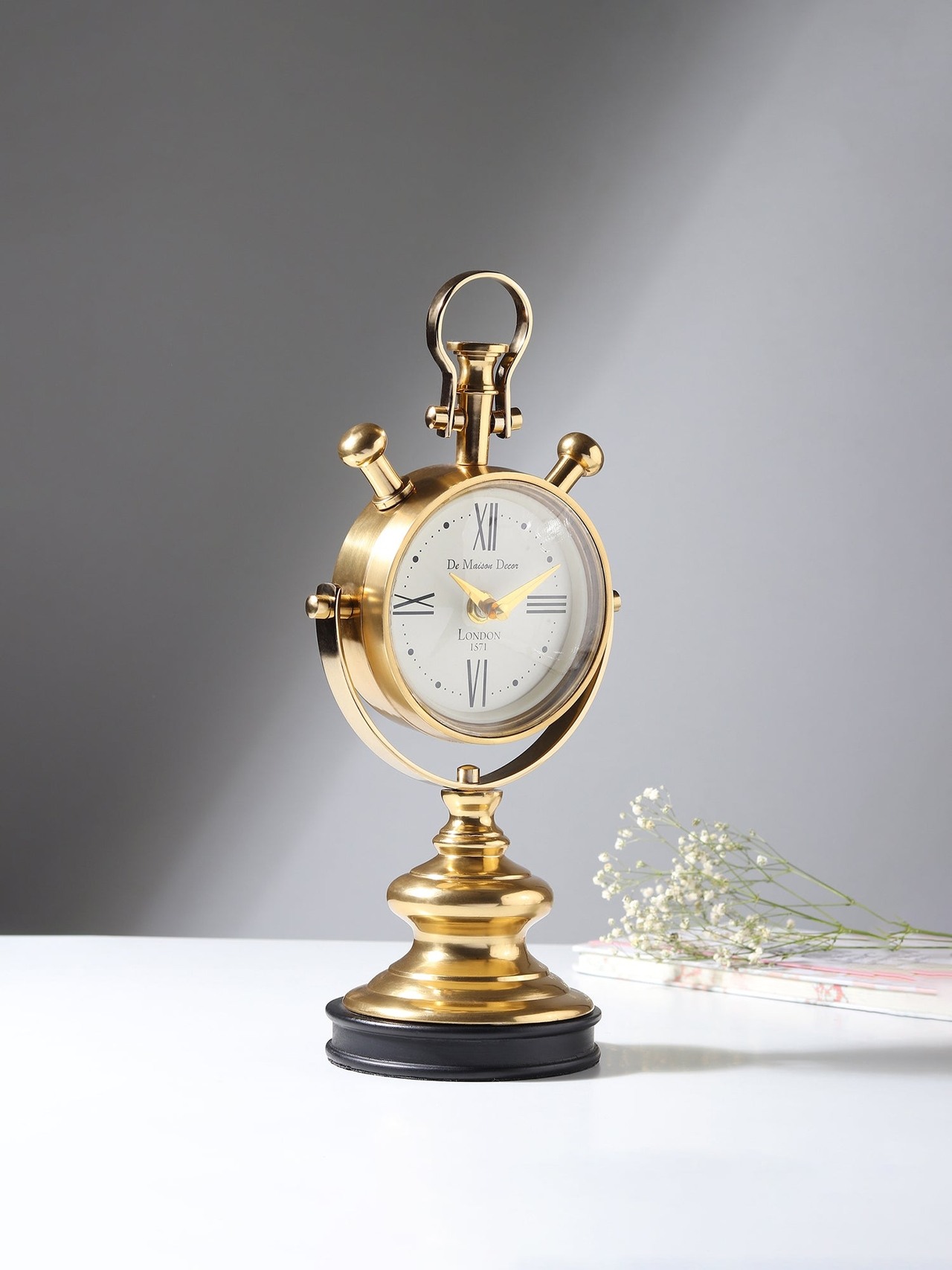 Luxury Desk Clock -Aristotime Table Clock- Gold