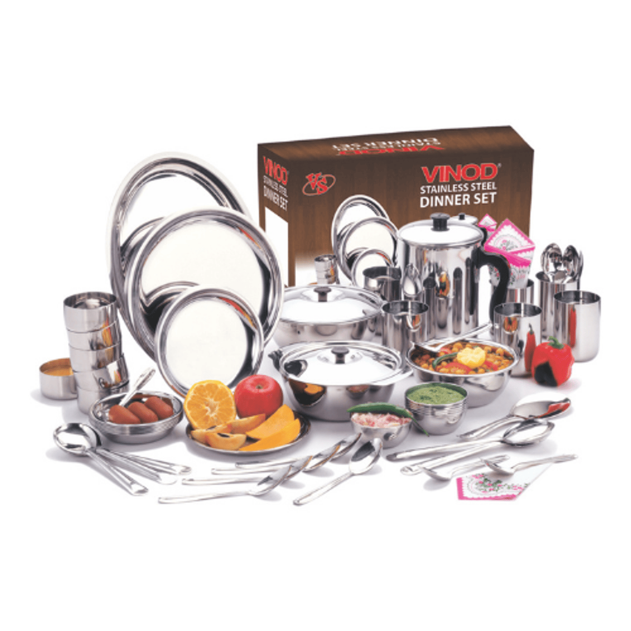 Vinod Stainless Steel Deluxe Dinner Set 51 Pieces for Six Persons