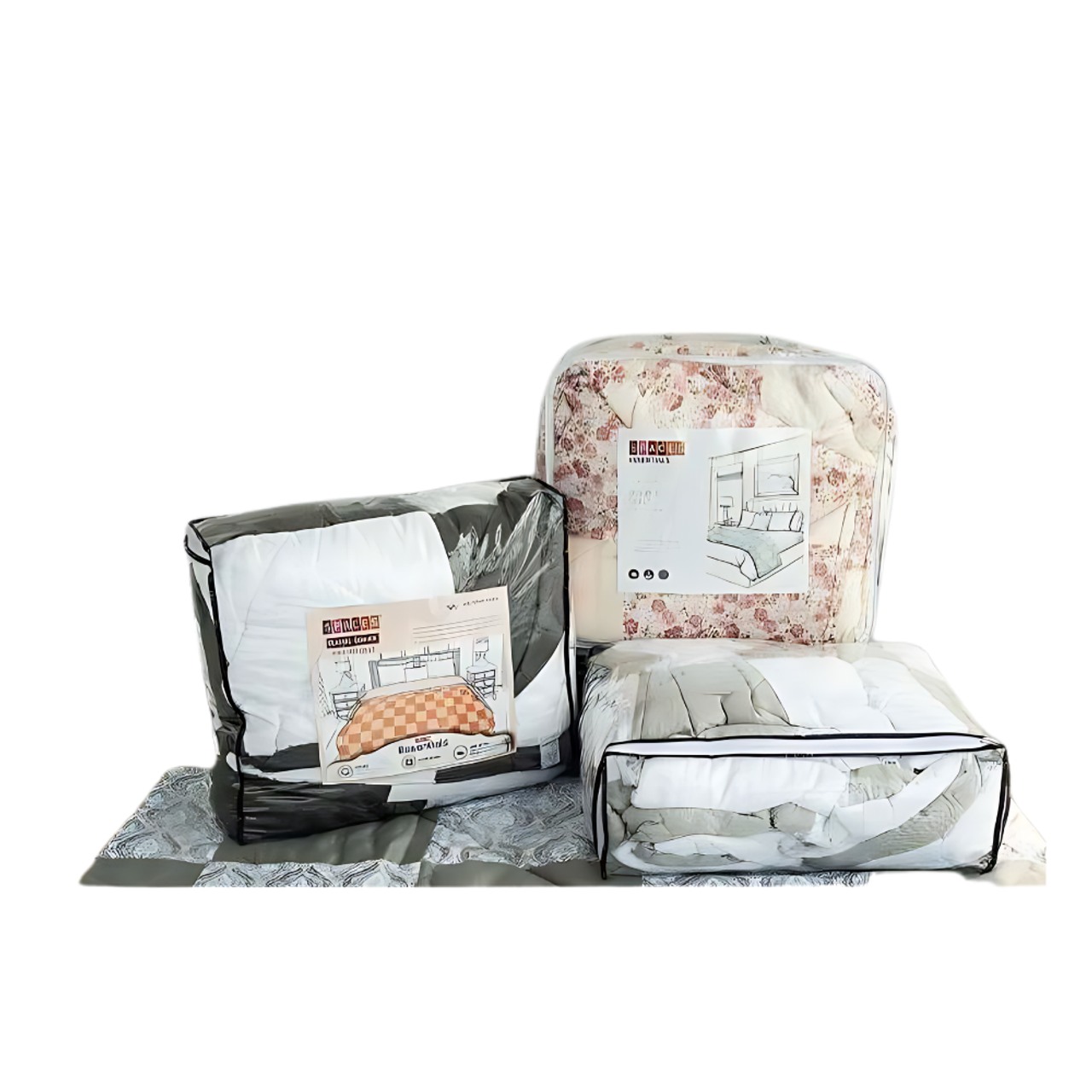 Welspun Double Bed Quilt Reversible 100% Cotton Shell Welsoft Finish