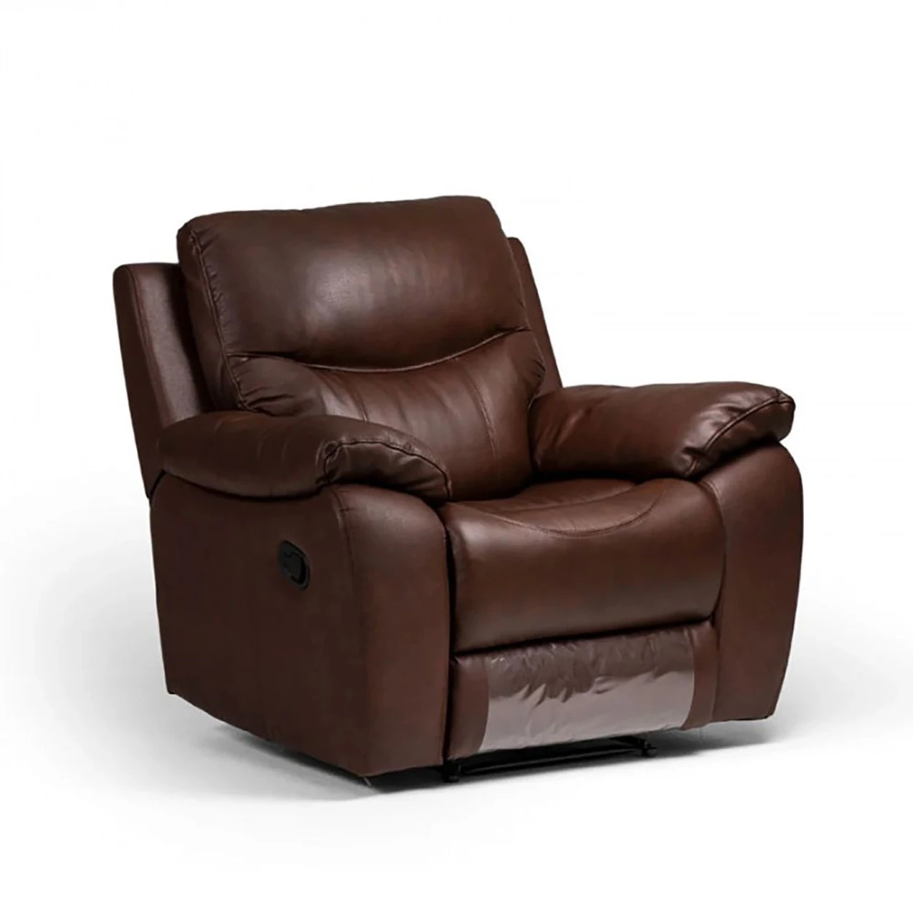 Hidenchic Leatherette Manual Push Back Recliner Sofa - Brown, 1 Seater