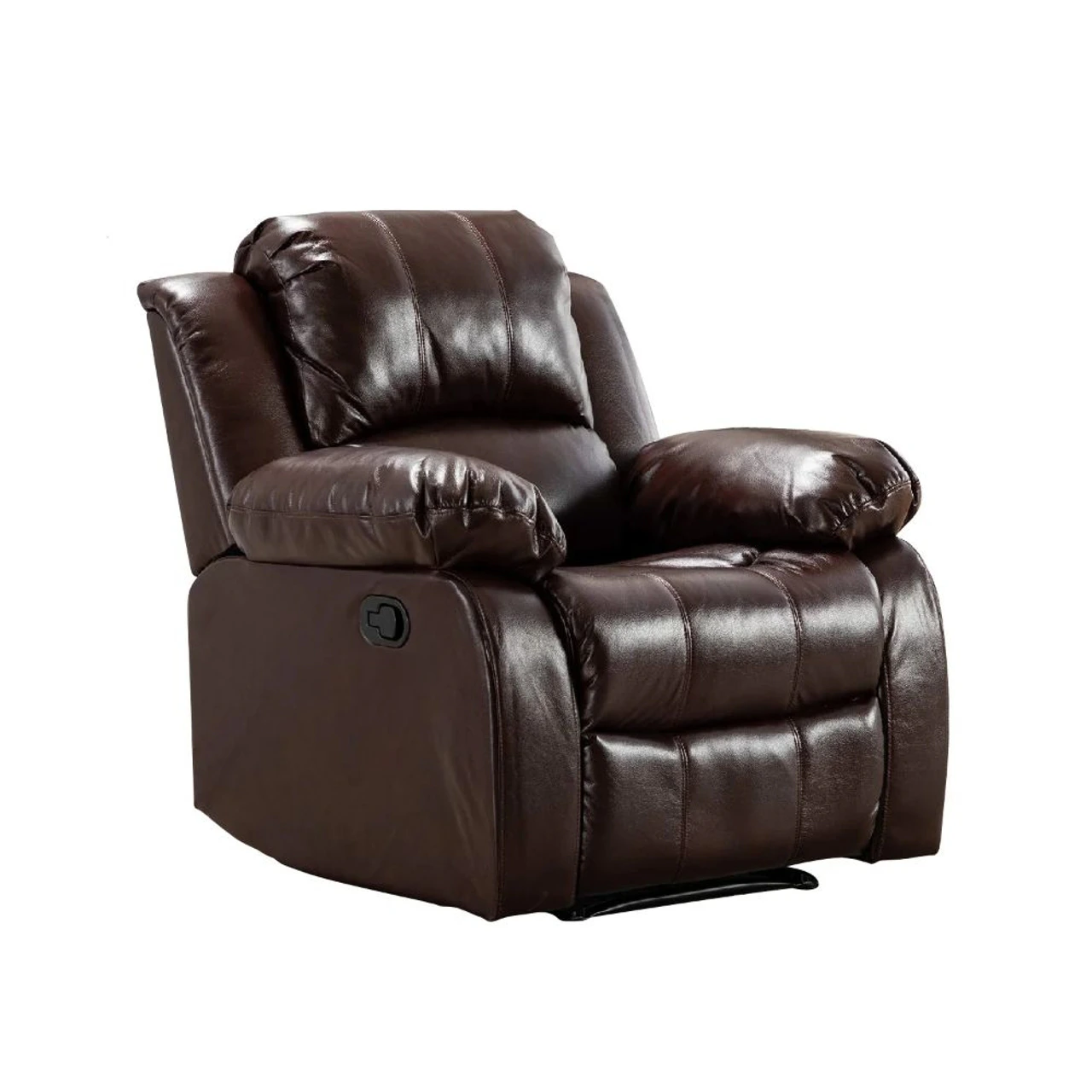 Hidenchic Mist Manual Push Back Leatherette Recliner Chair - Brown, 102x94x102 CM