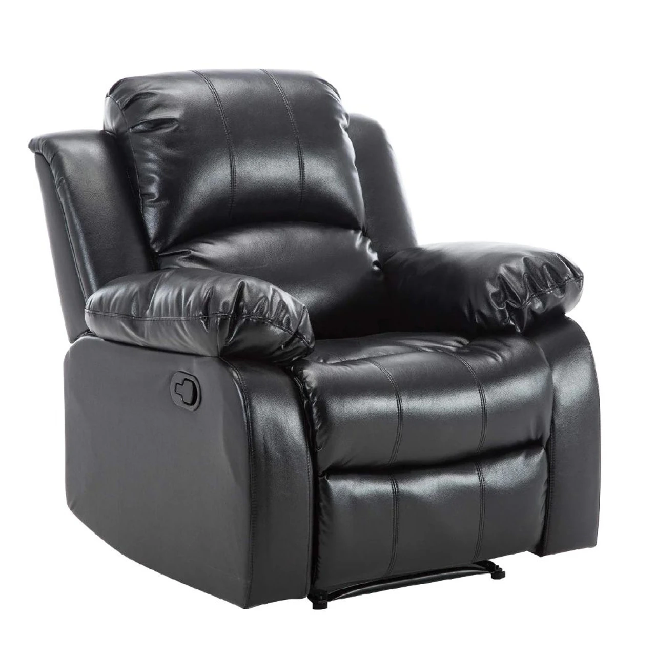 Hidenchic Leatherette Recliner Chair Manual Push Back Black 91x95x100 cm