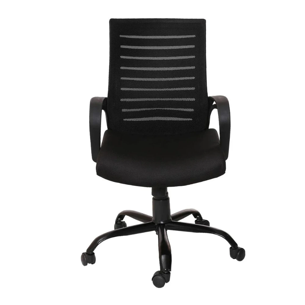 Hidenchic Ergonomic Office Chair with Cushioned Fabric Seat and Casters - Black