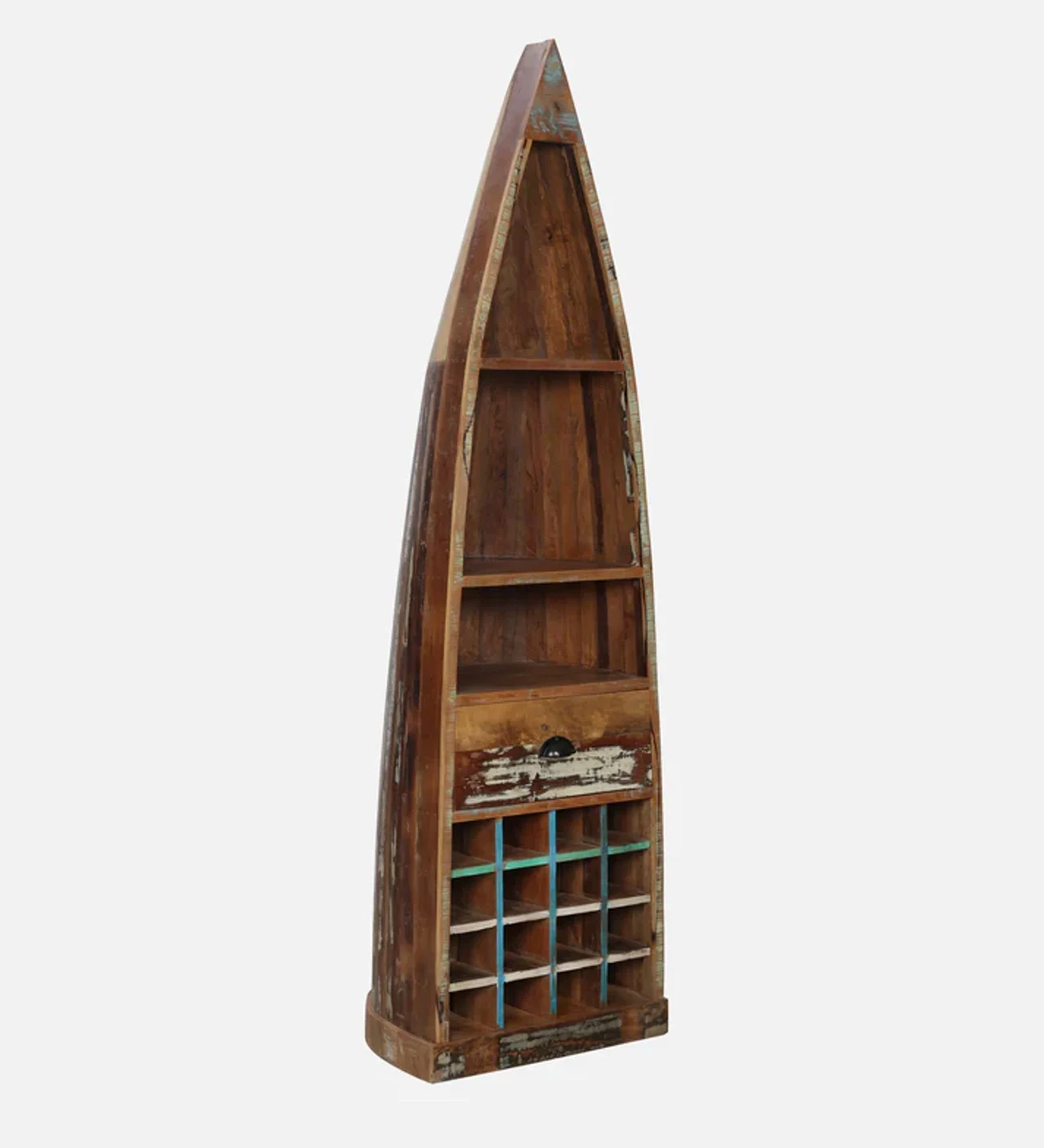 Hidenchic Reclaimed Solid Wood Bar Cabinet In Distress Finish