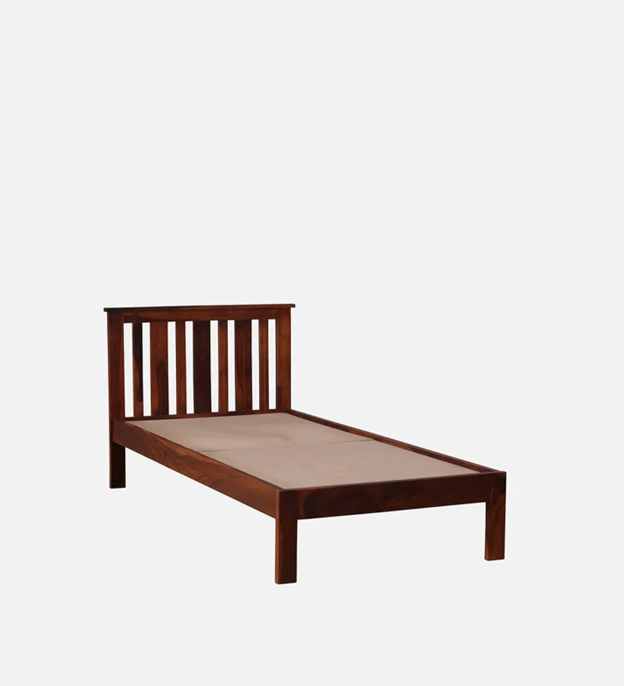 Hidenchic Sheesham Wood Single Bed Without Storage In Honey Oak Polish Finish