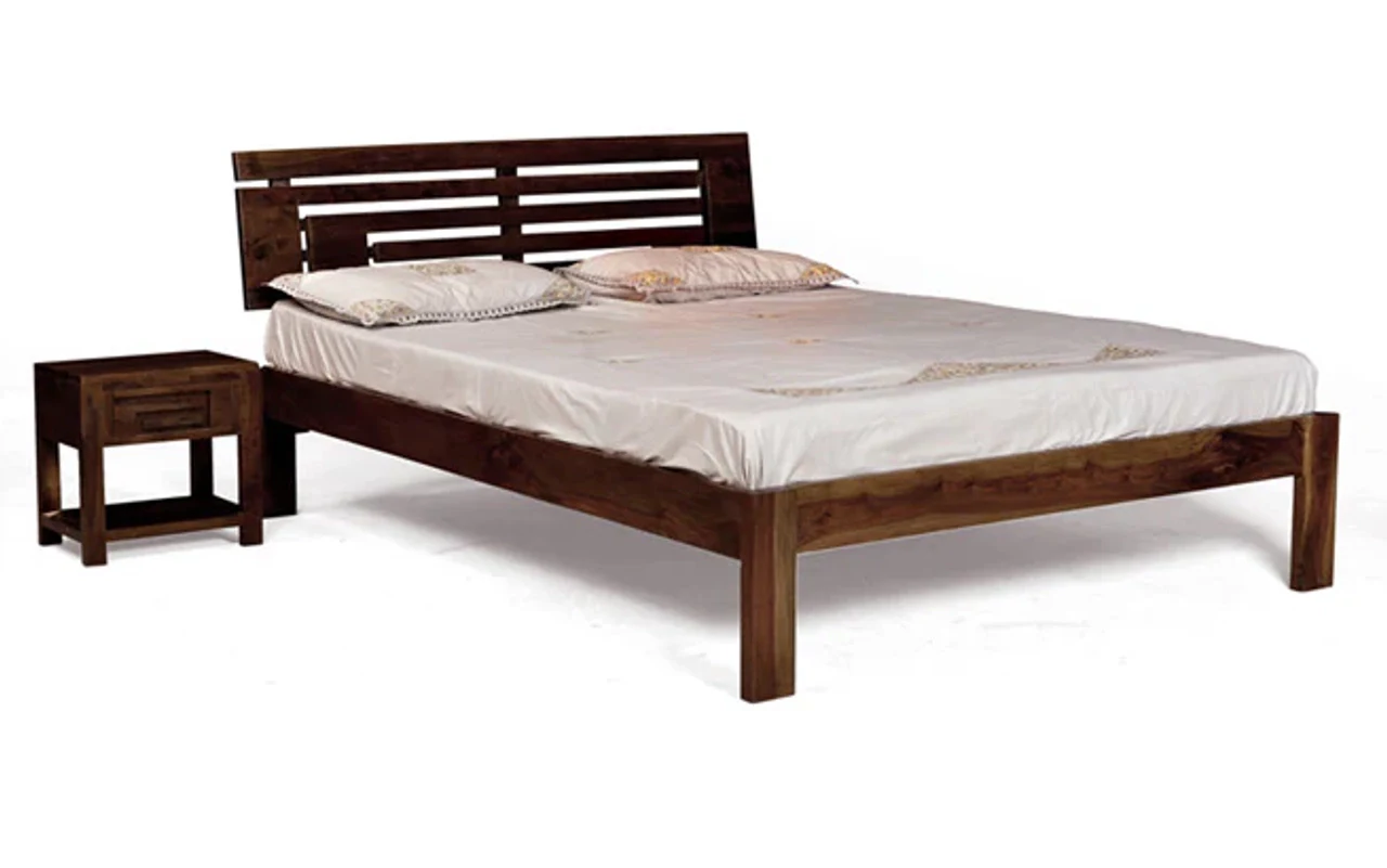 Hidenchic Bristol Sheesham Wood King Bed - Walnut Finish