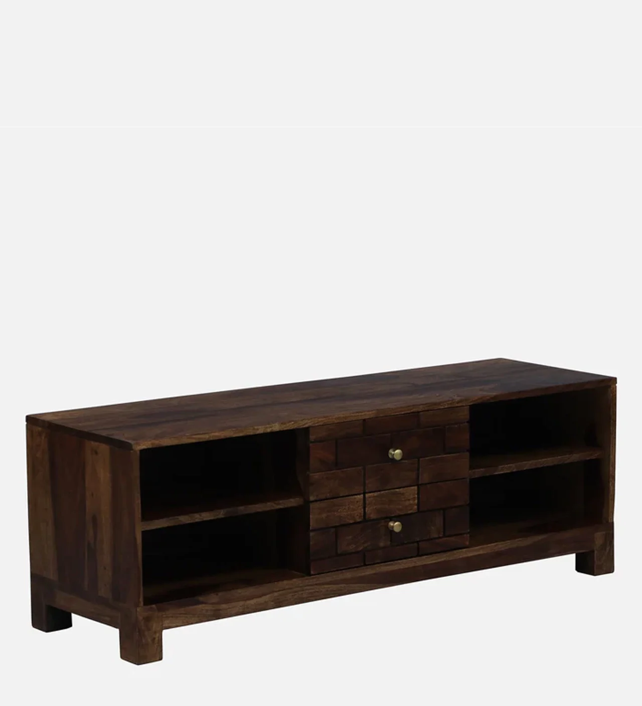 Hidenchic Bahaan Sheesham Wood Tv Console In Provincial Teak Finish With Drawers