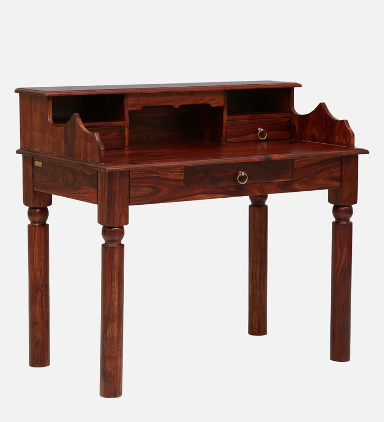 Hidenchic Sheesham Wood Writing Table In Honey Oak Polish Finish