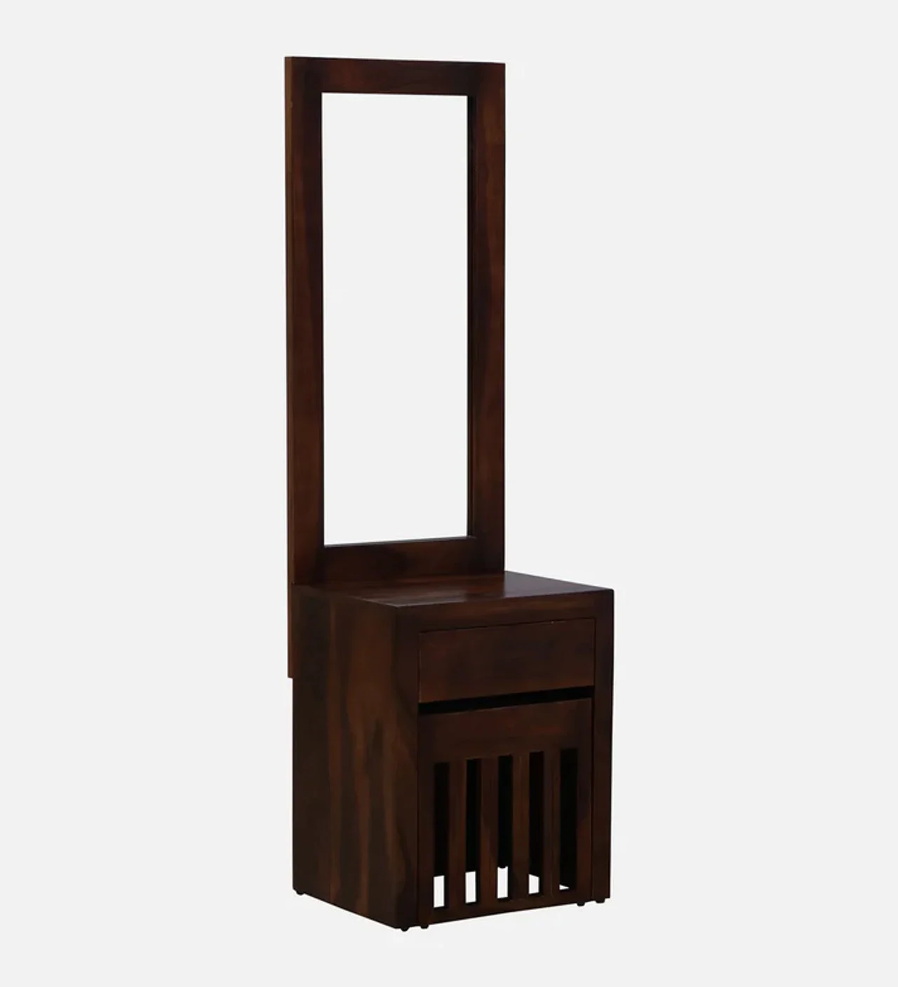 Hidenchic Sheesham Wood Dresser Table & Seating In Teak Polish Finish