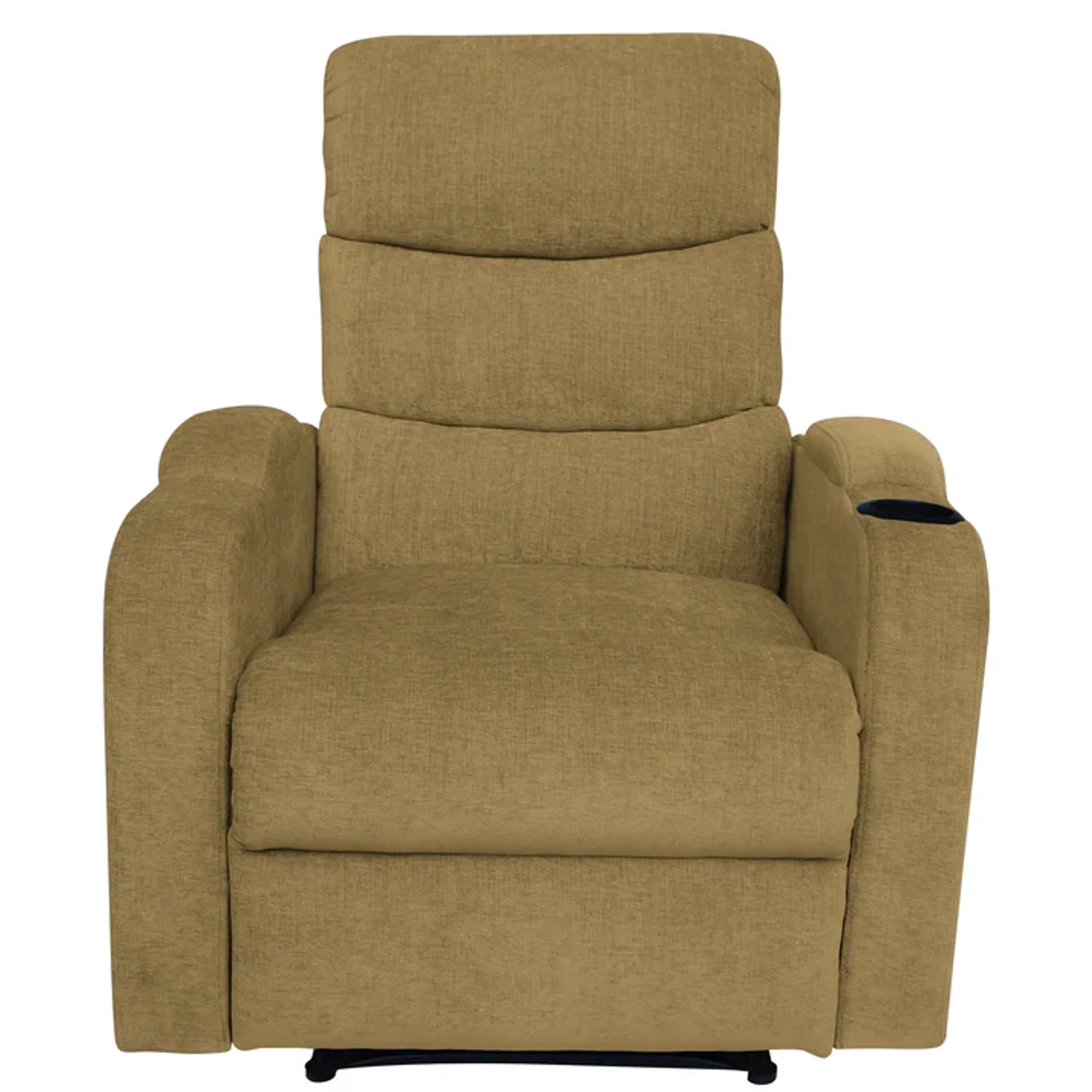 Hidenchic Louis Fabric 1 Seater Recliner With Pullout Lever - Mehandi