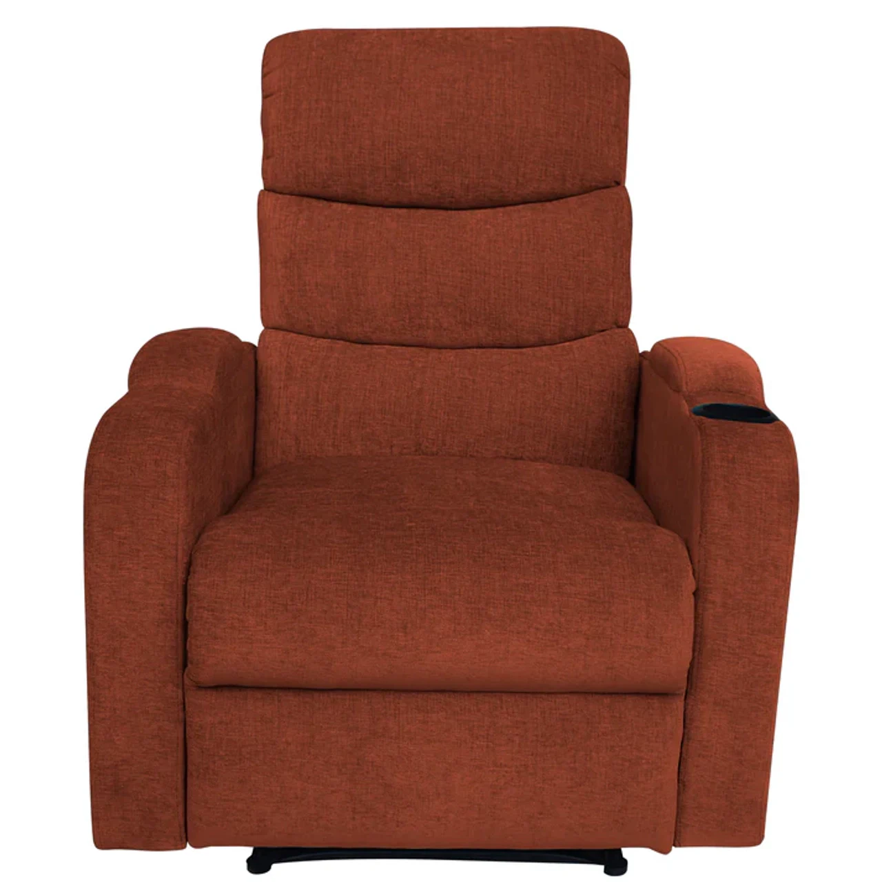 Hidenchic Louis Fabric 1 Seater Recliner With Pullout Lever - Rust