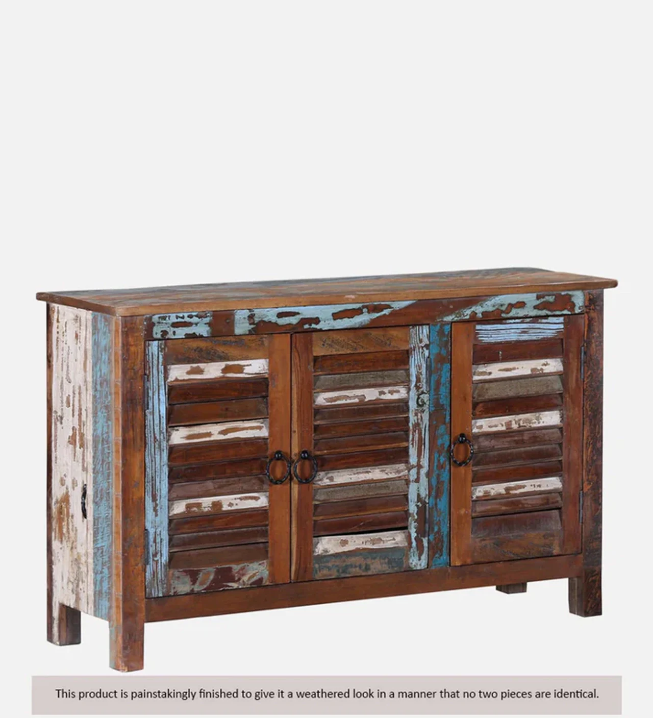 Hidenchic  Reclaimed Wood Shoe Cabinet In Distress Finish
