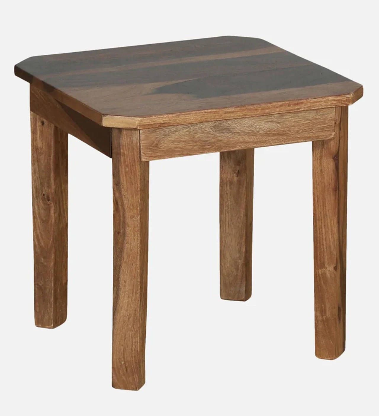 Hidenchic Krish Sheesham Wood End Table In Rustic Teak Polish