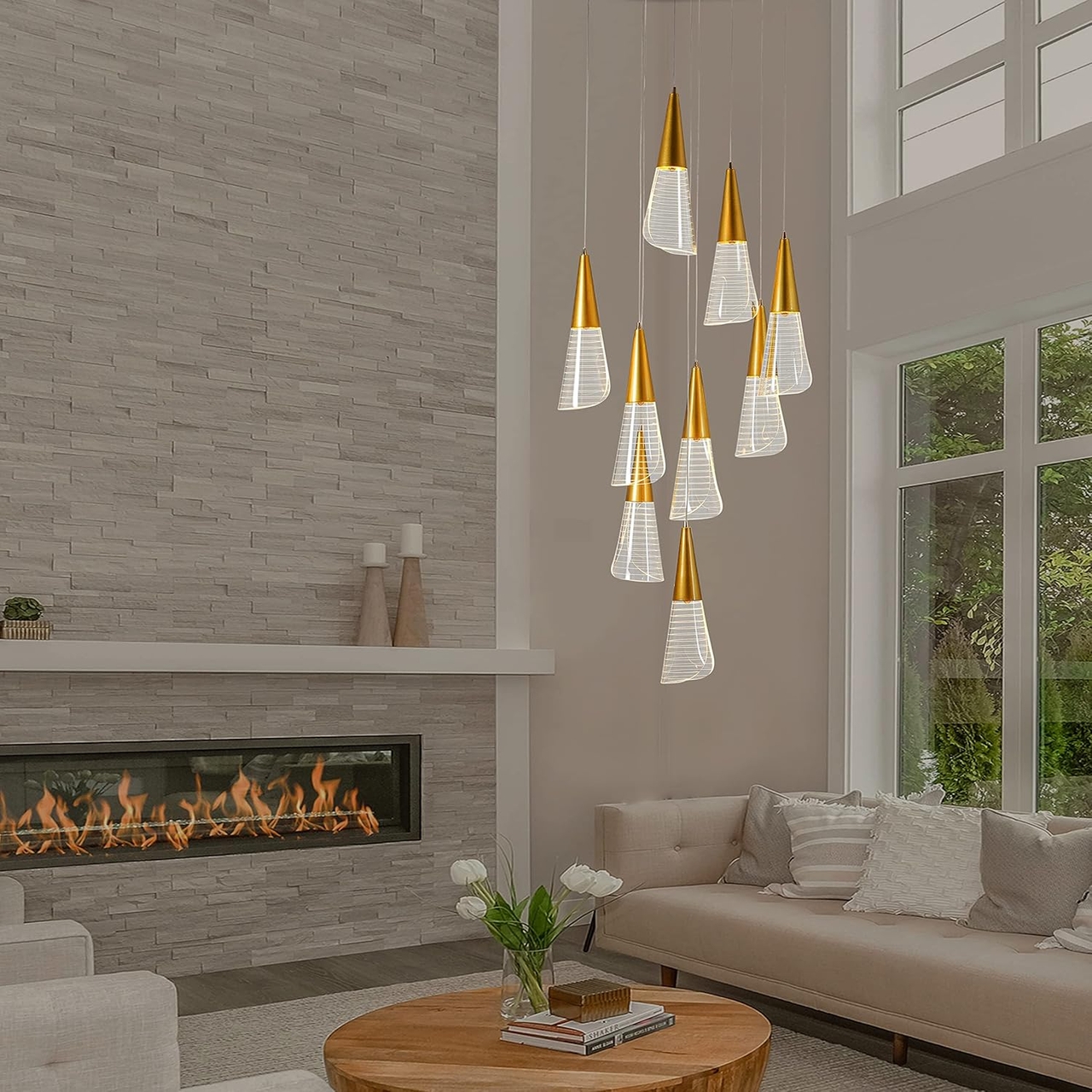 Kapoor Lights Blenheim 9 Light Acrylic LED Chandelier