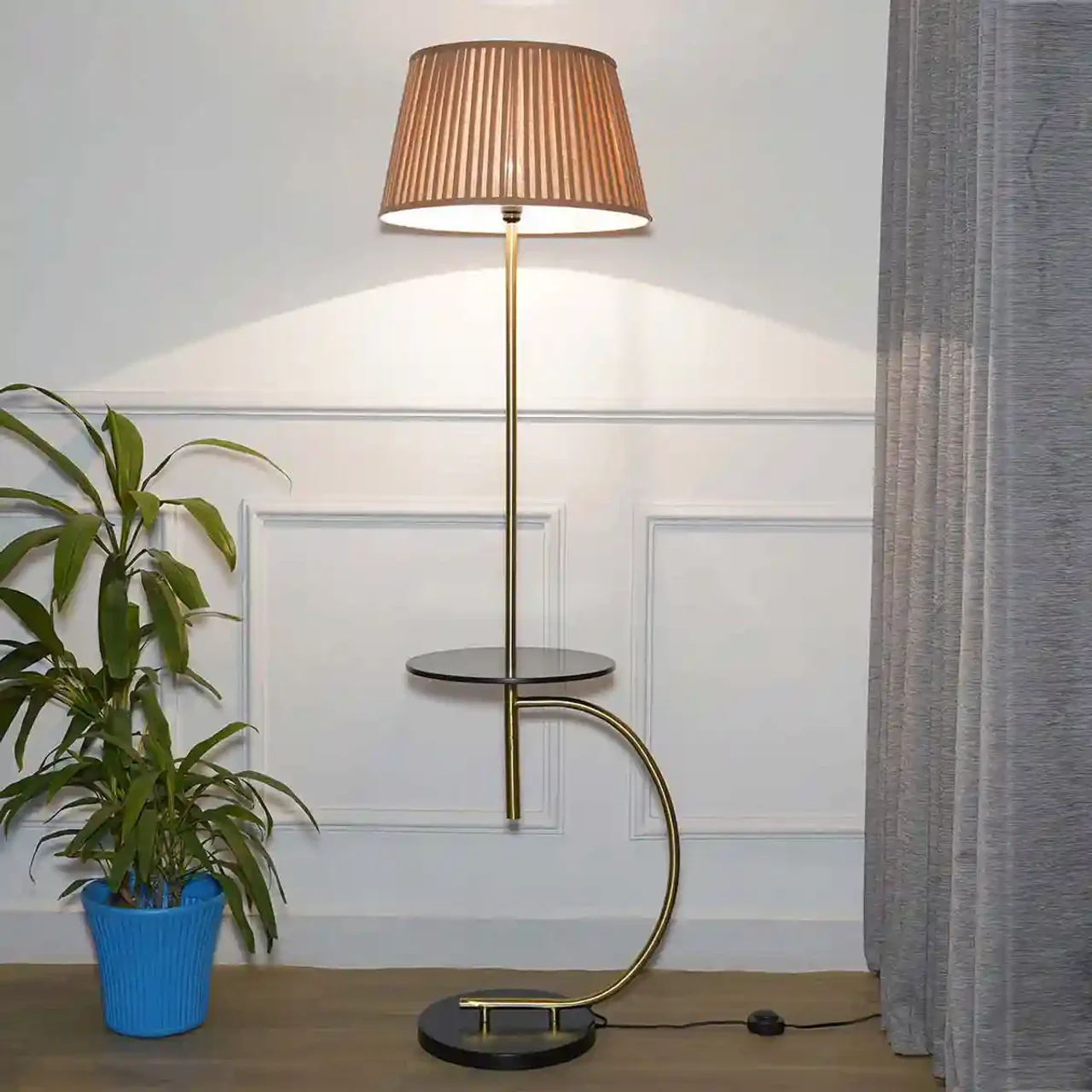 Kapoor Lights Jigger Metal Multiutility Shelf Floor Lamp