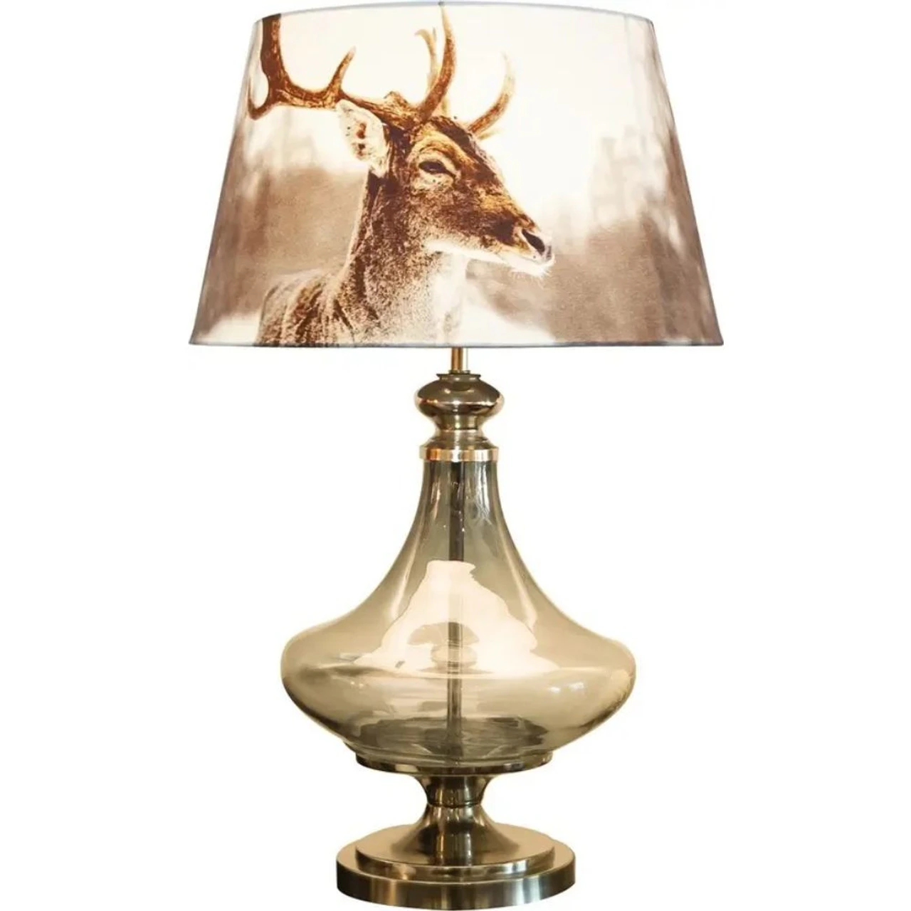 Kapoor Lights Delicea Table Lamp Blue Luster Metal & Glass