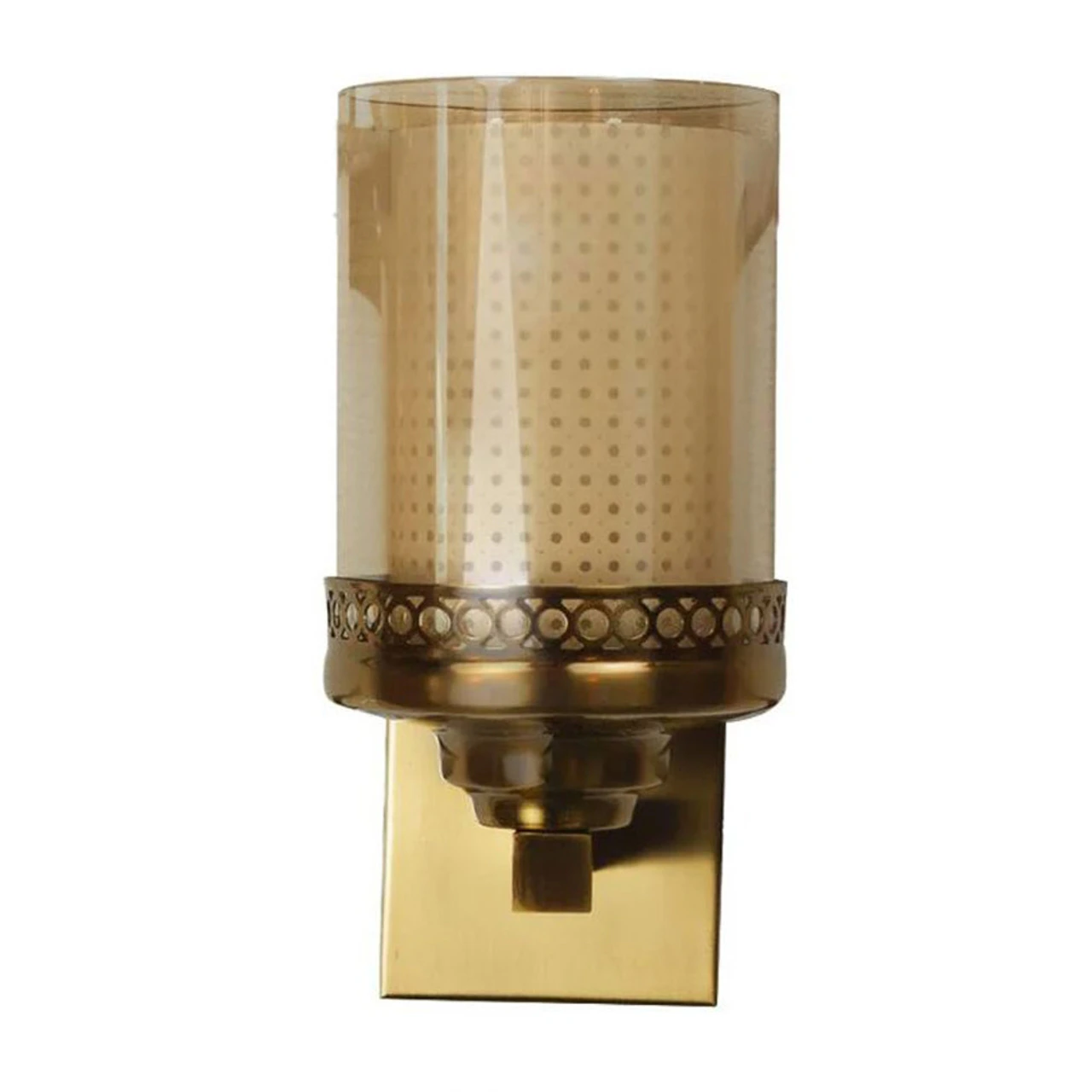 Kapoor Lights Luz Wall Light Amber & Antique Brass