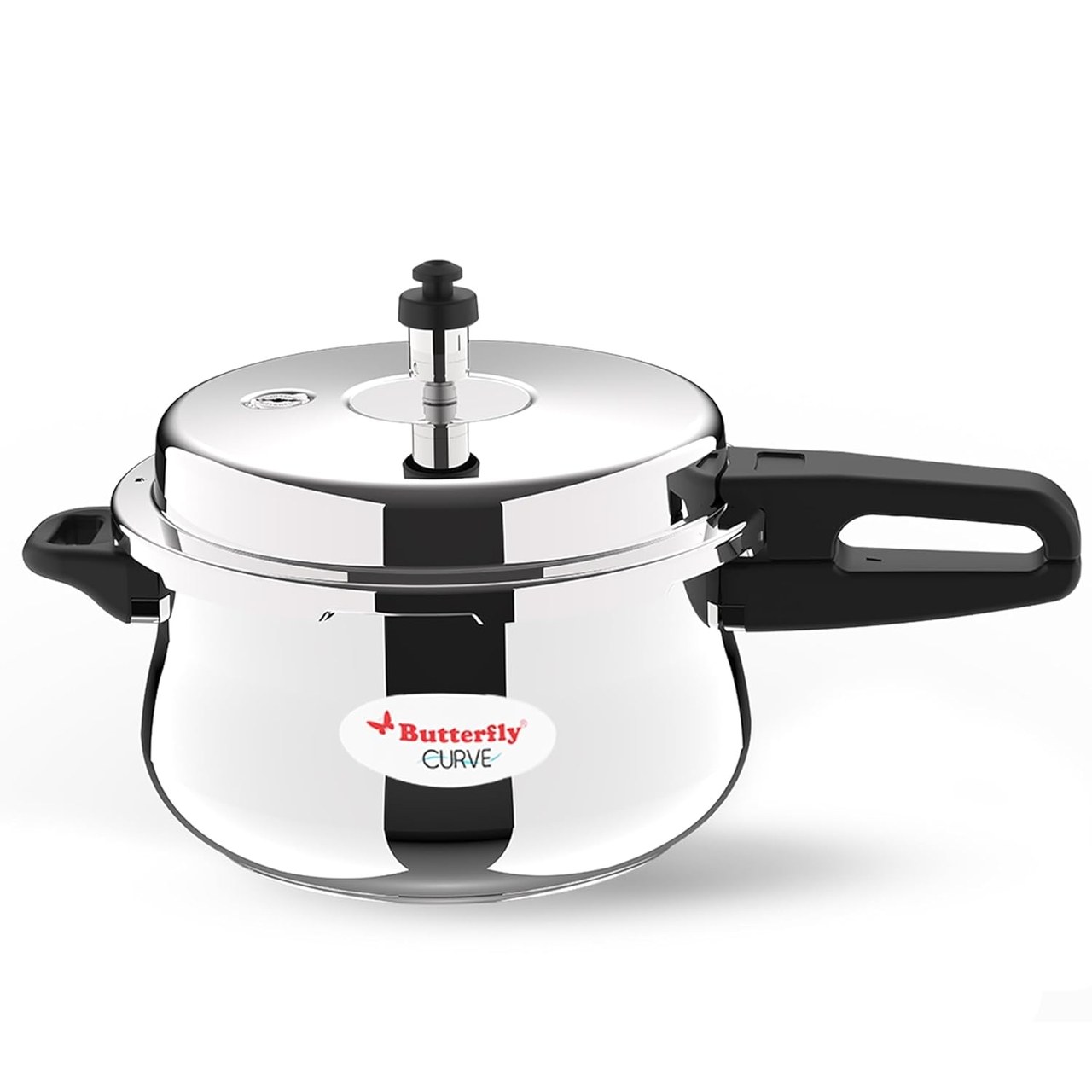 Butterfly Curve 5 Litres Stainless Steel Outer Lid Pressure Cooker - Silver