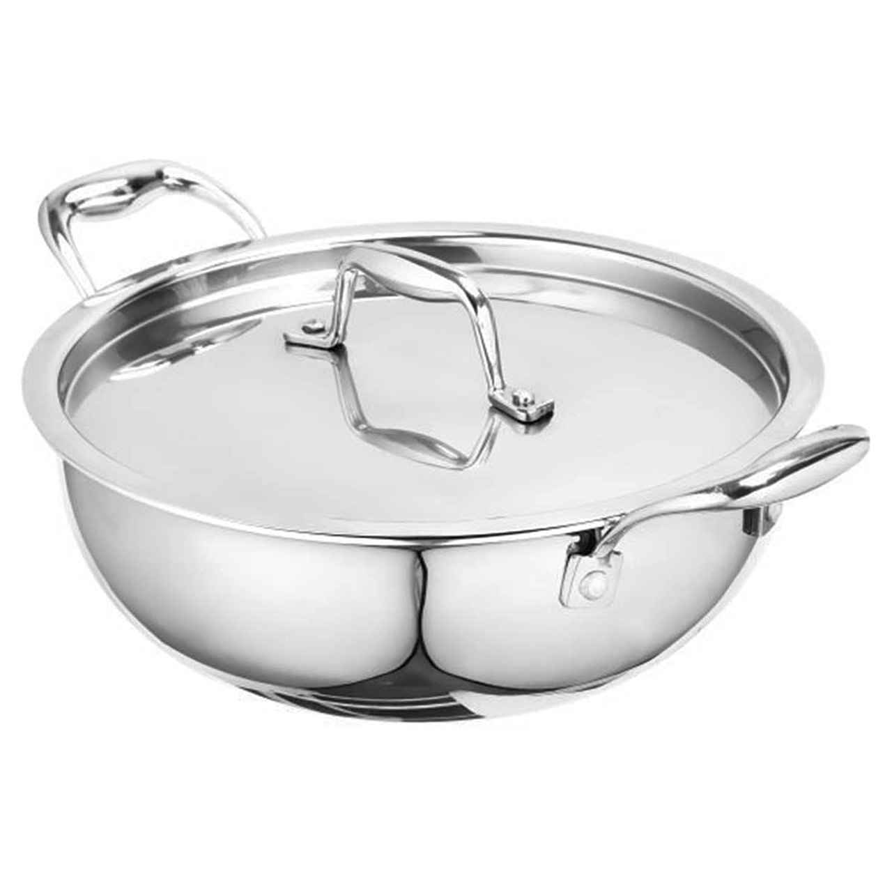 Signoraware Artista Tri-Ply 18cm Deep Kadhai with Lid 1500ml - Silver