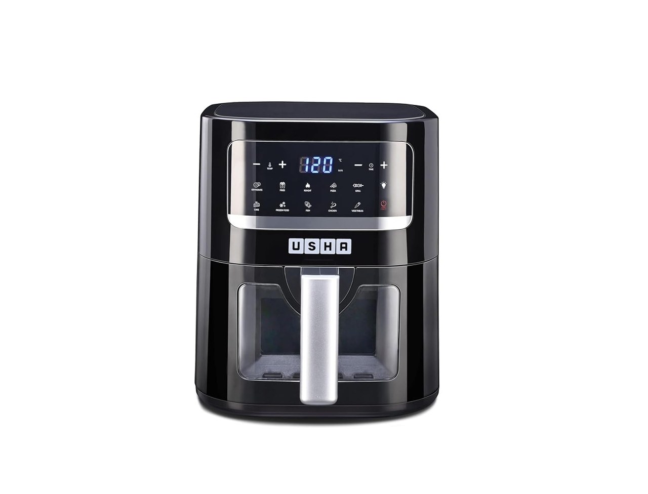 USHA iChef Smart Air Fryer 4.5 Litre, 10-in-1 Functions, 1350W - Black