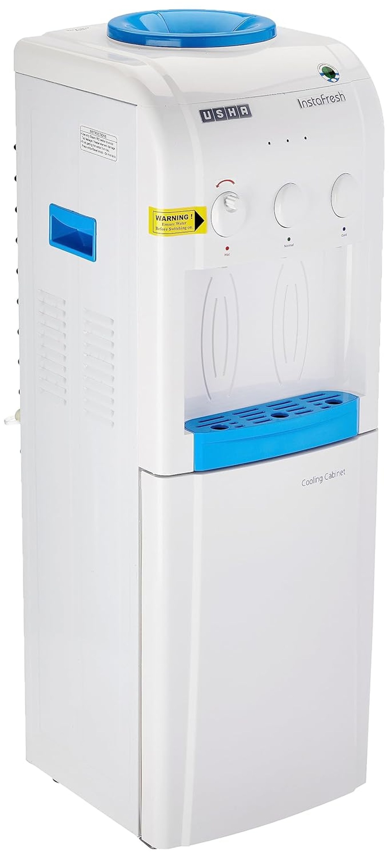 USHA Instafresh Floor Standing Water Dispenser with Cooling Cabinet 20L - White