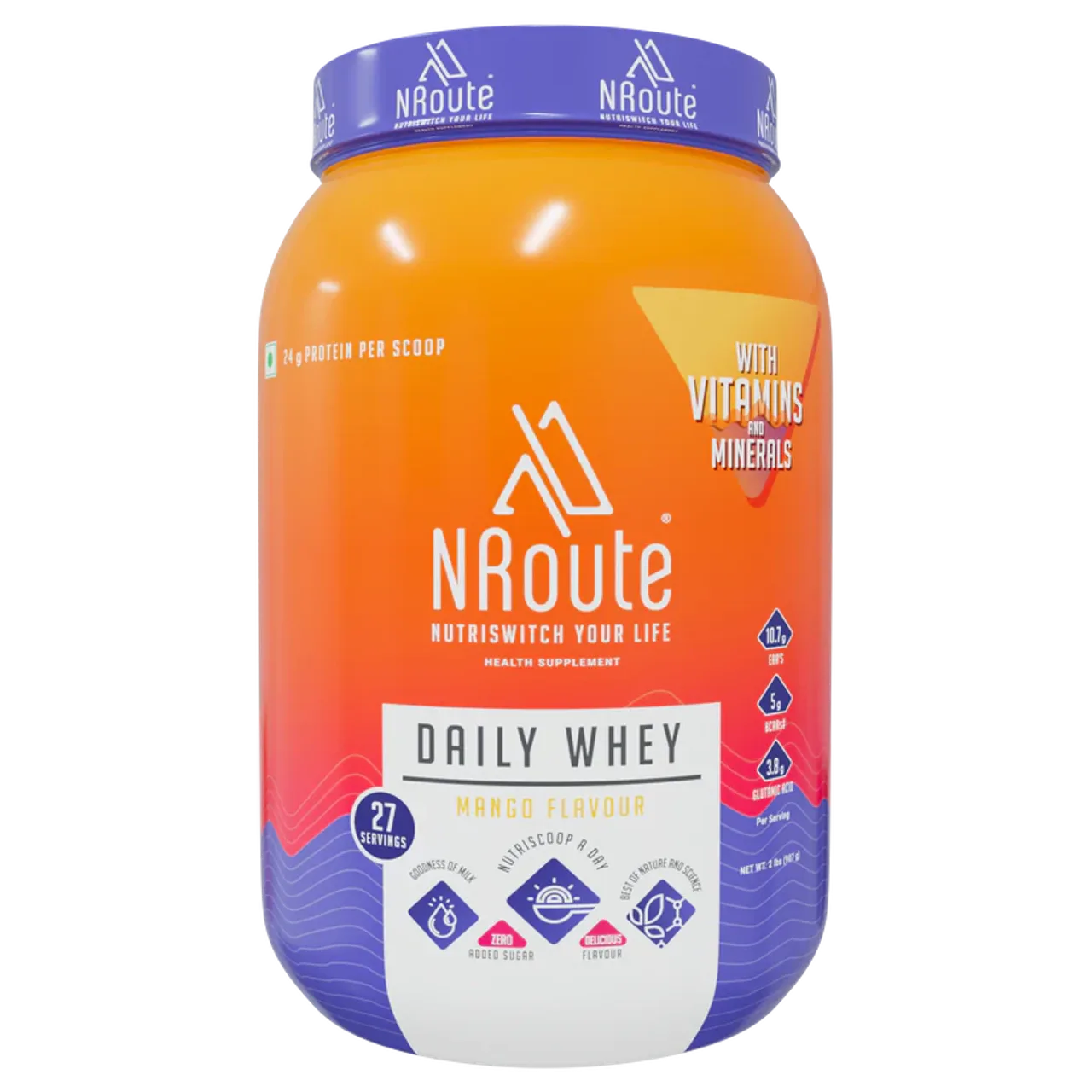 NRoute Daily Whey Protein Mango 907g 27 Servings