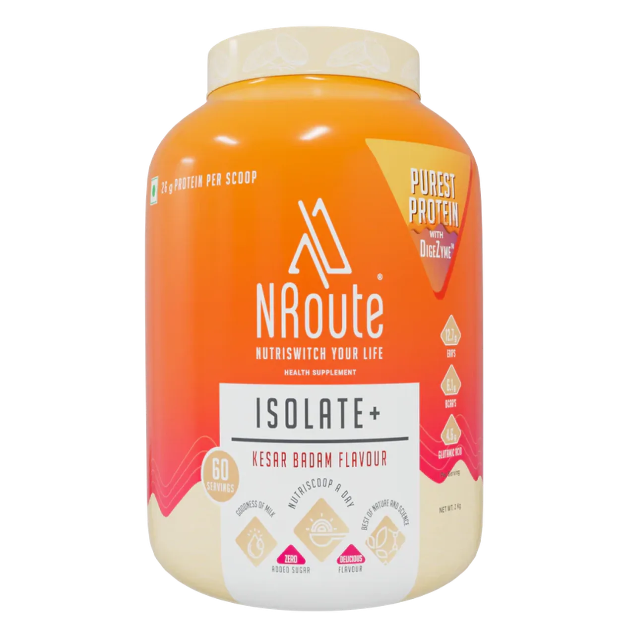 NRoute Isolateplus Kesar Badam 2kg 60 Servings