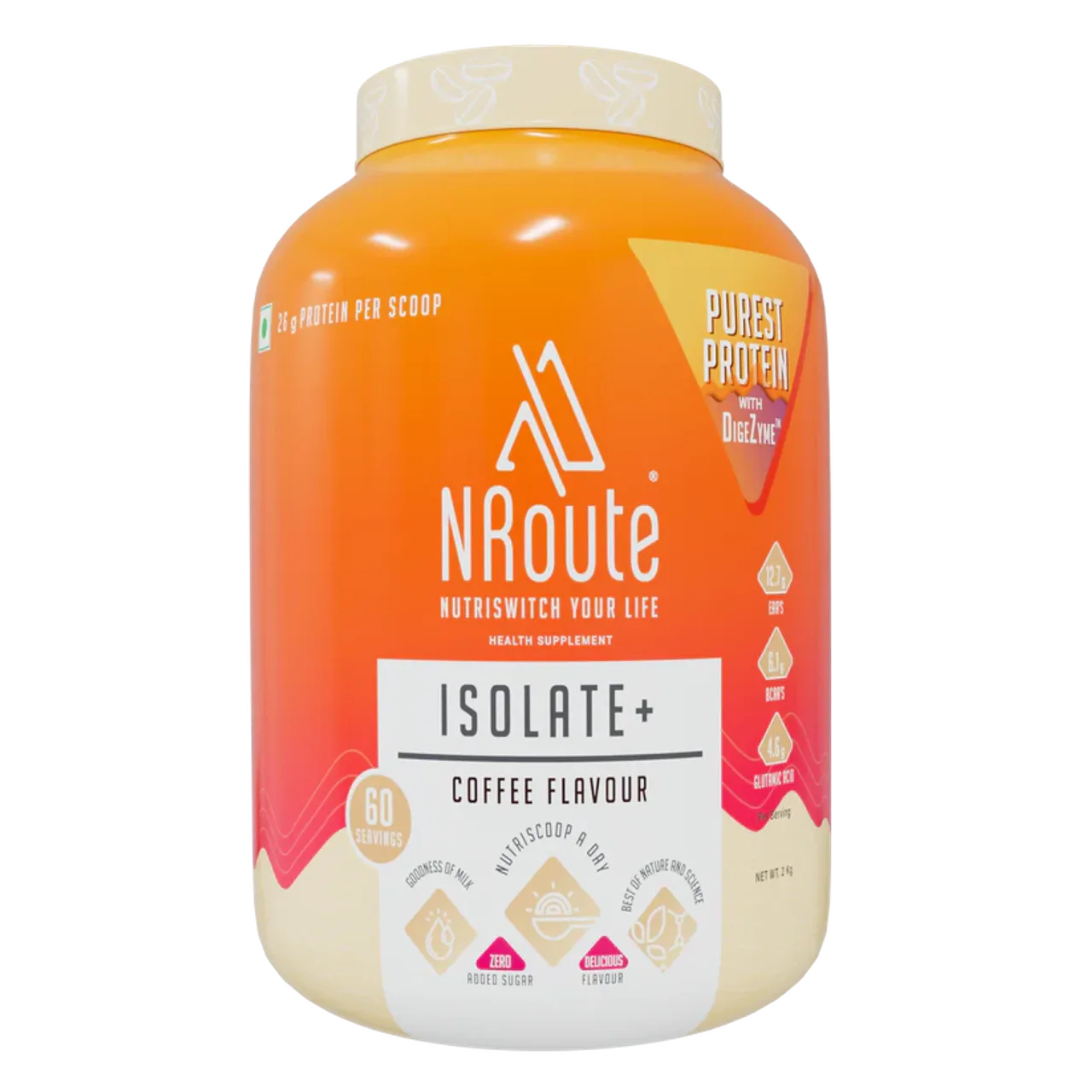 NRoute Isolateplus Coffee Flavor Whey Protein 2kg 60 Servings