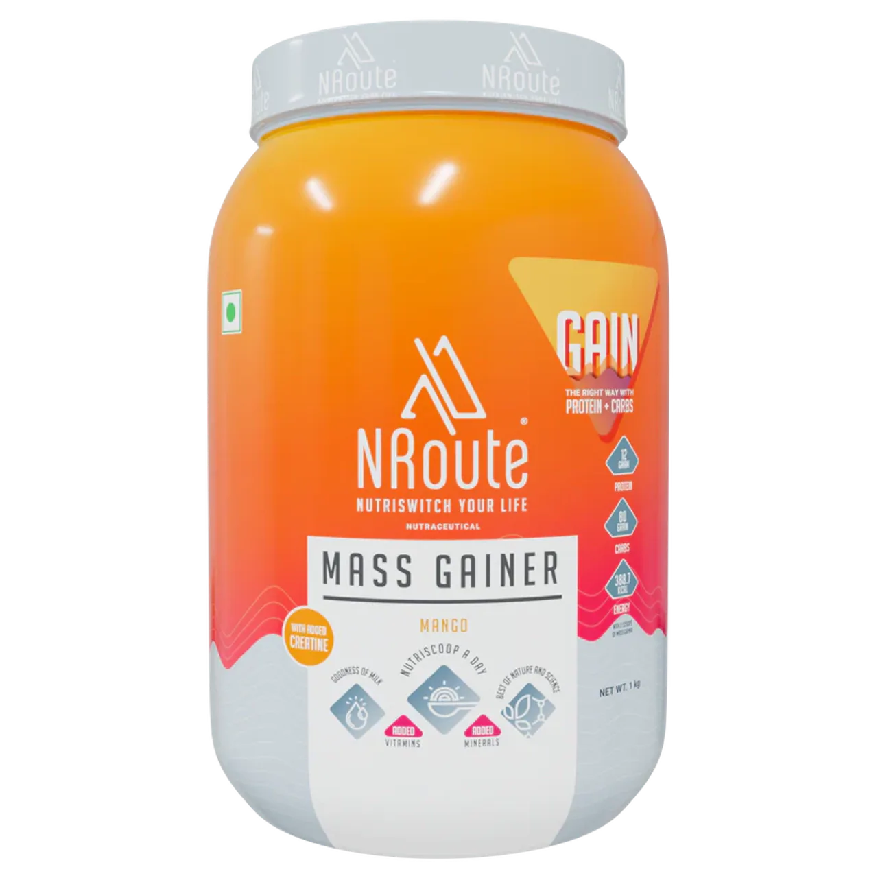 NRoute Mass Gainer Banana Custard 5 kg 50 Servings