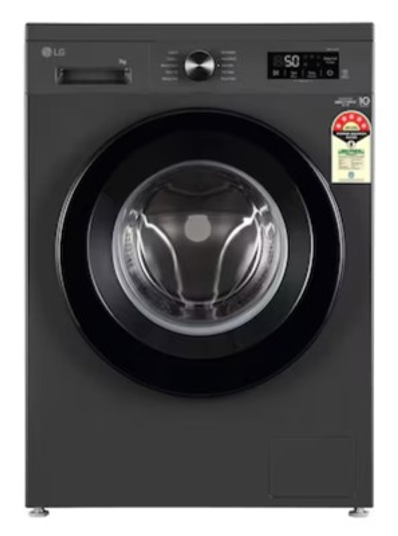 LG 7Kg Front Load Washing Machine, Inverter Direct Drive, 6 Motion Direct Drive, 5 Star, Middle Black - FHB1207Z2M