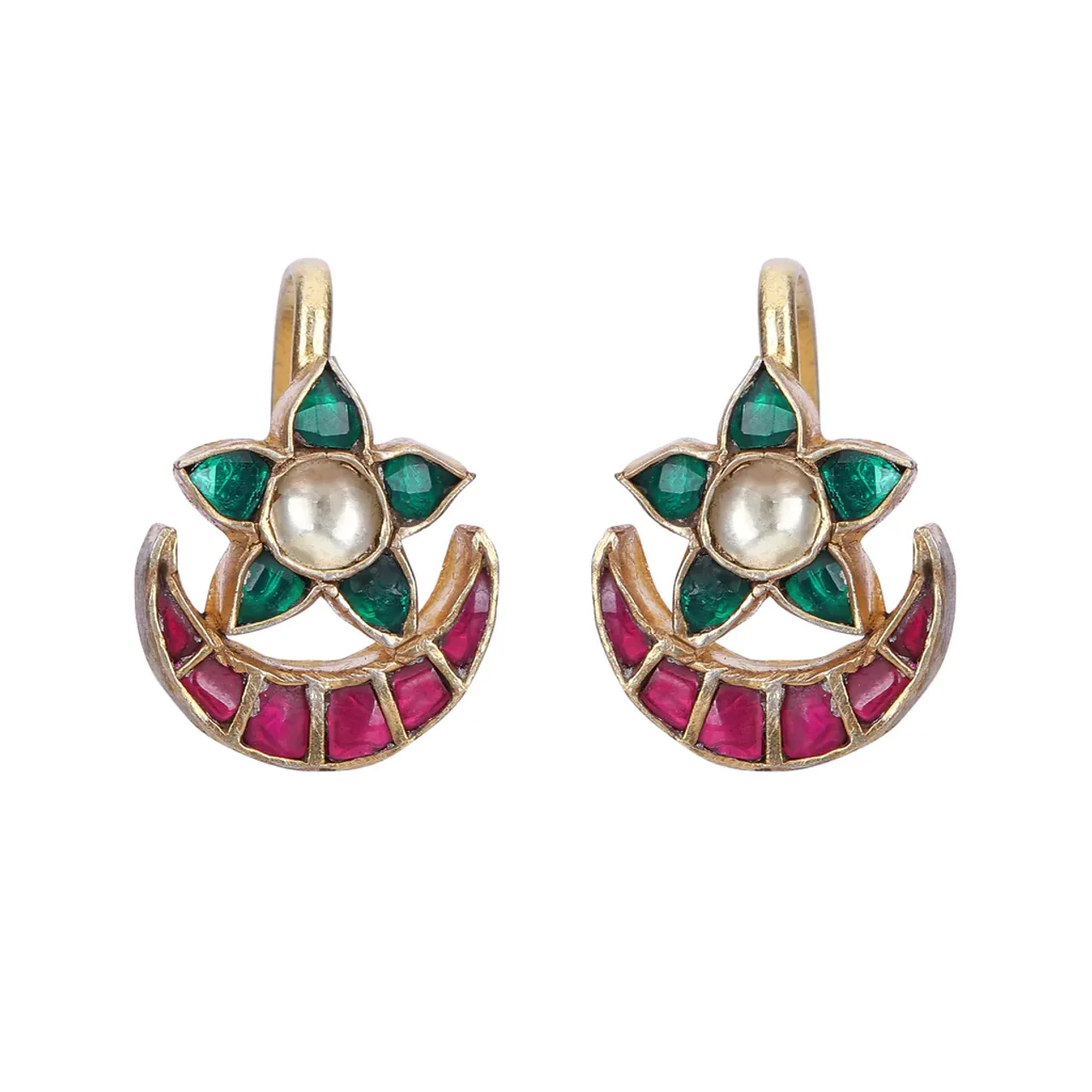 Art Karat 22k Gold Plated Chand Star Earcuff