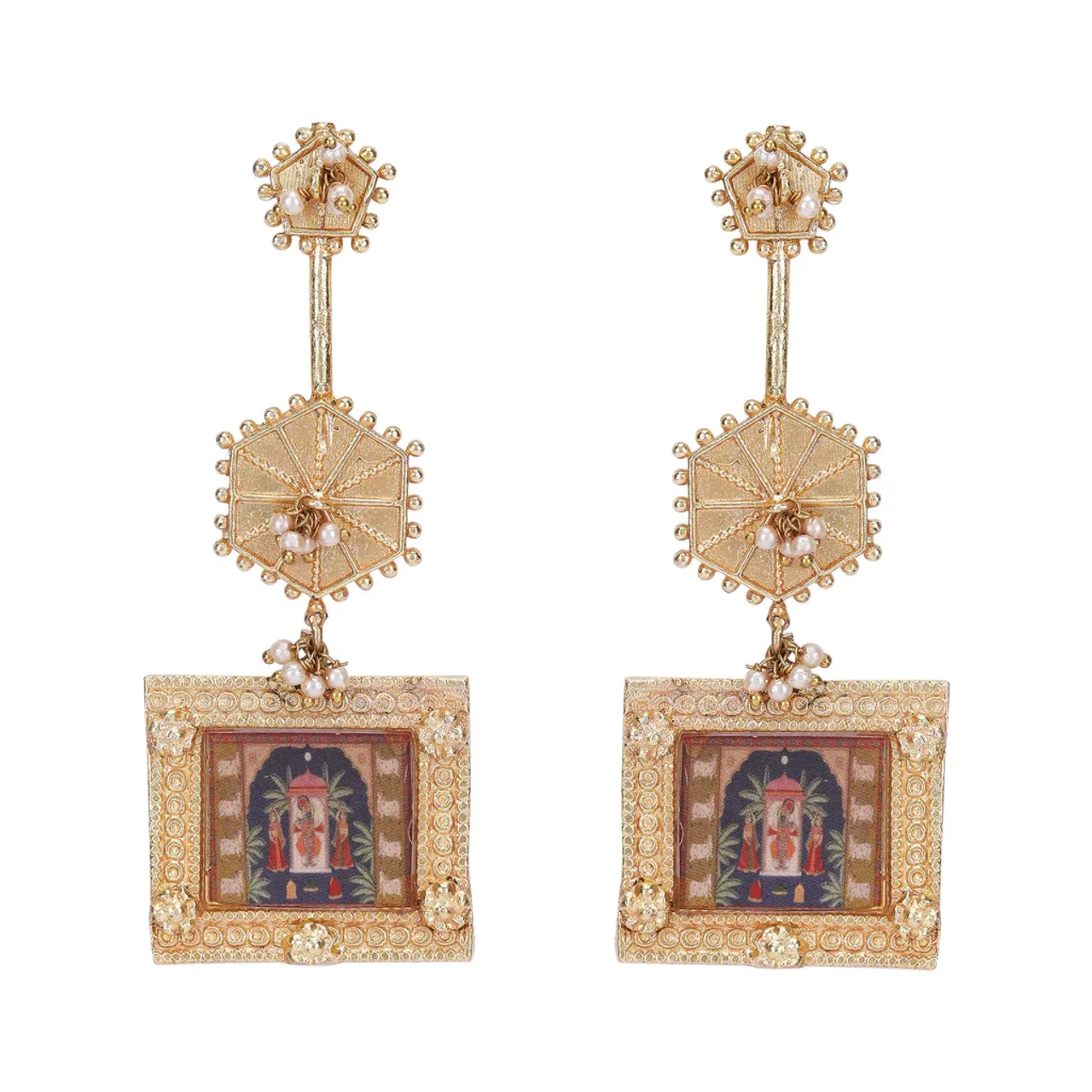 Art Karat 22k Gold Plated Krishna Shringar Earring