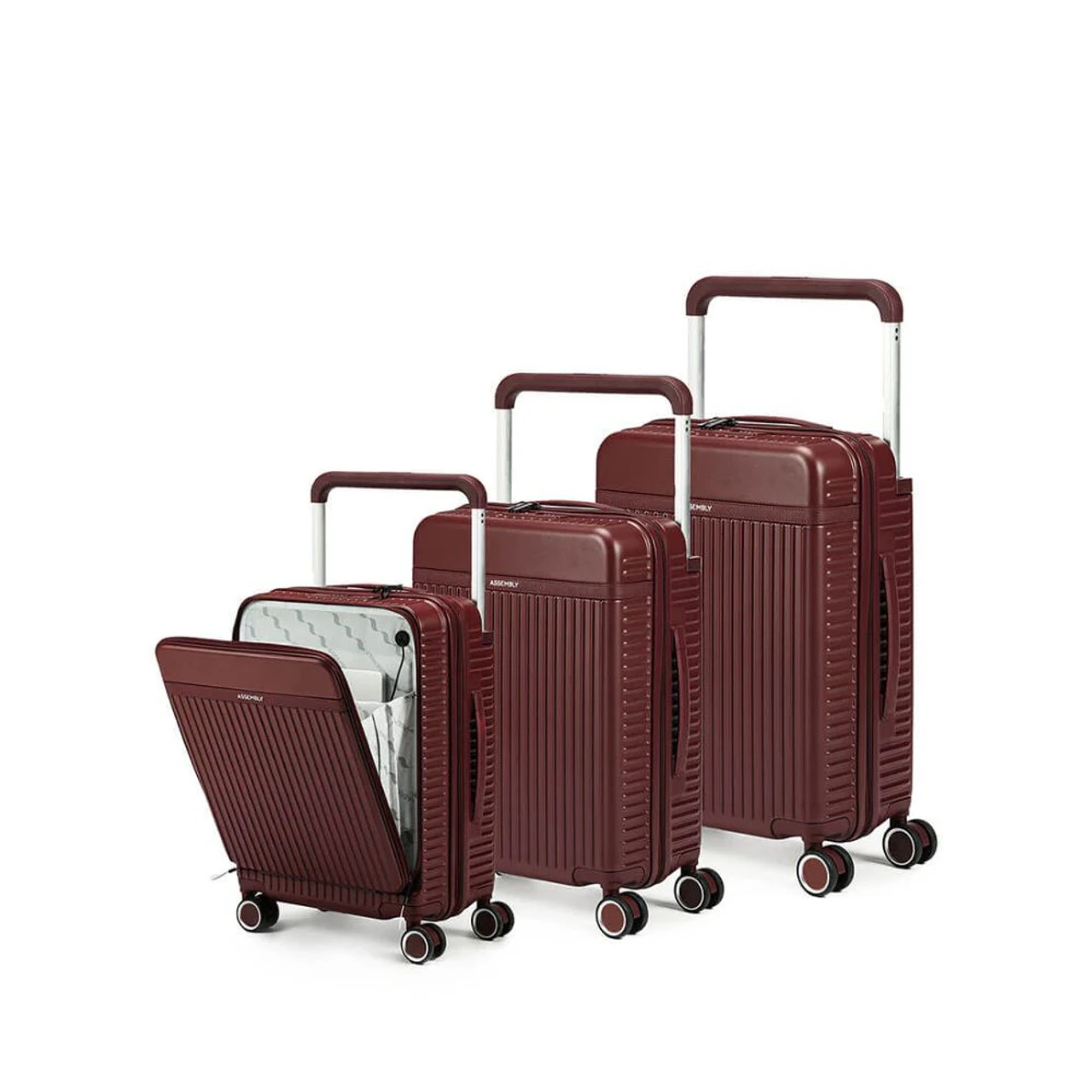 Assembly Rover Pro Combo Trolley Bags Set of 3, Polycarbonate, Wine, 20"/24"/28"