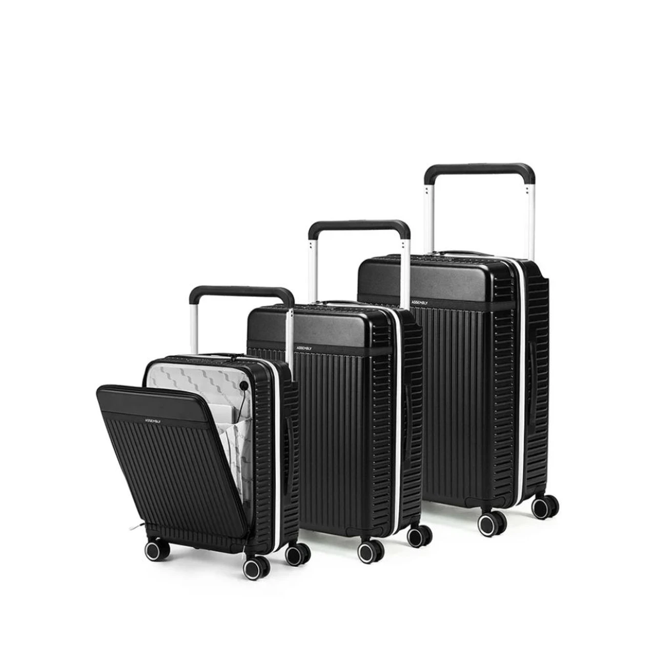 Assembly Rover Pro Combo Trolley Bags Set of 3 Polycarbonate Black (20" + 24" + 28")