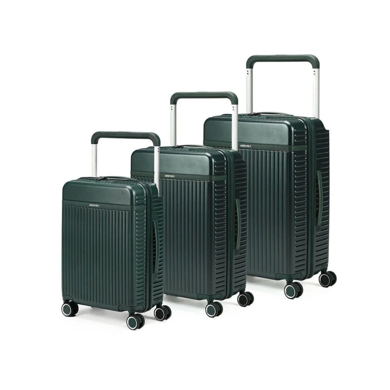 Assembly Rover Combo Trolley Bags Set of 3 - Polycarbonate Shell, 360° Wheels, Green