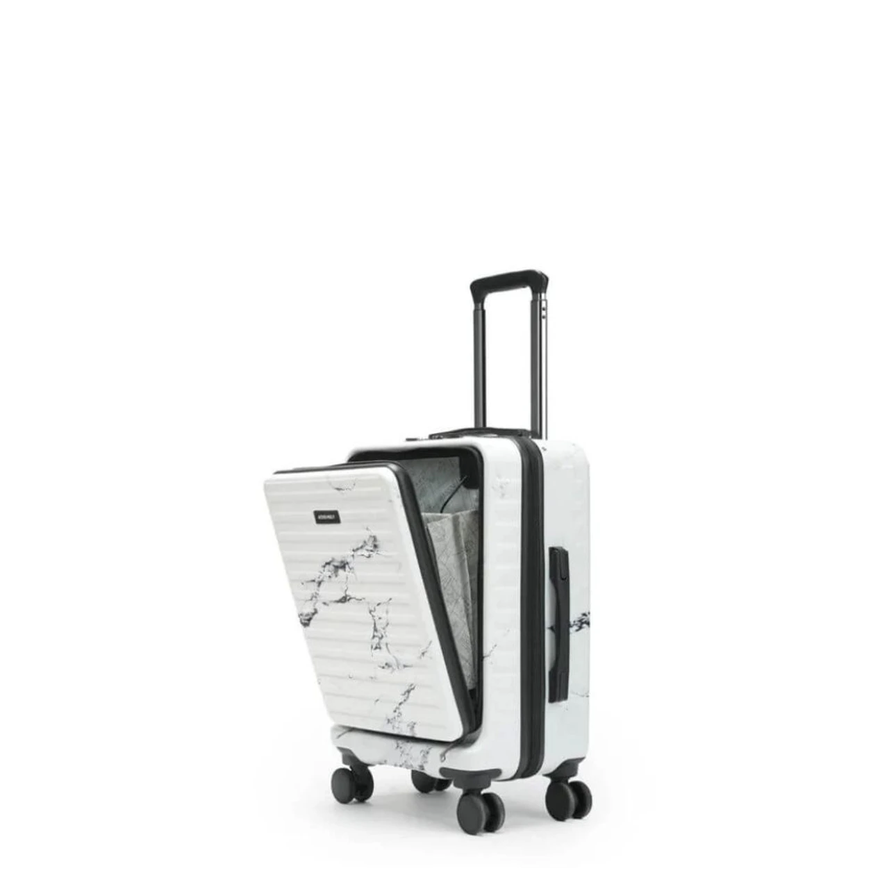 Assembly Stark Pro Marble Print Cabin Hard Luggage 20" Polycarbonate with Easy Access Storage and TSA Lock Trolley Bag