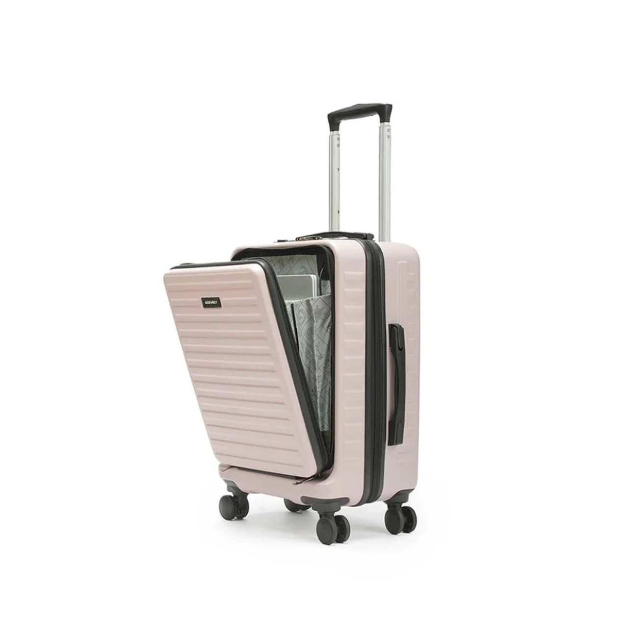 Assembly Stark Pro Ivory Cabin Hard Luggage 20" Polycarbonate with Easy Access Storage, TSA Lock, 360 Wheels Trolley Bag