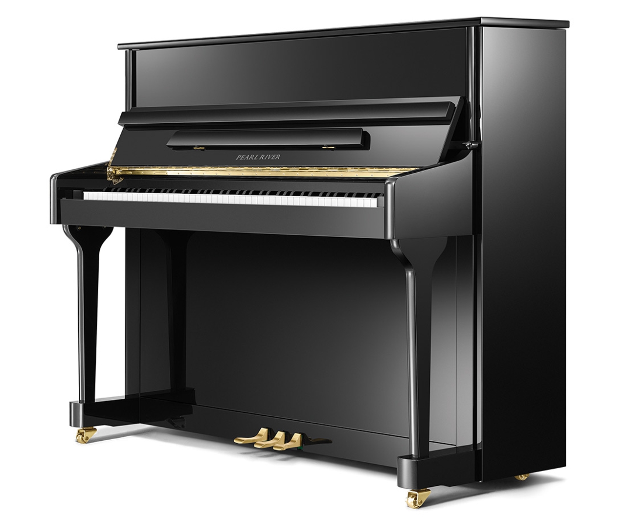 Pearl River Upright Piano AEU118 - Black (With Bench)
